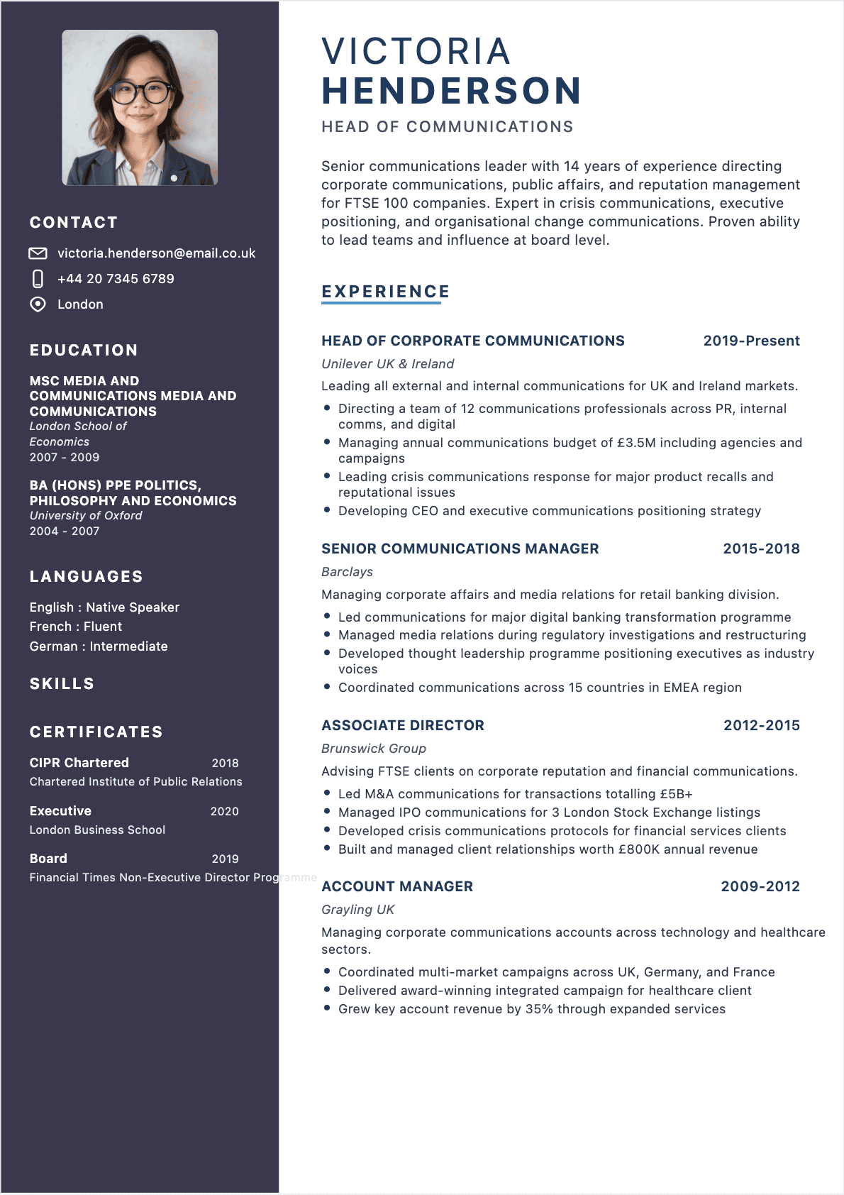 Resume Communications Specialist Senior - Communications Specialist Resume