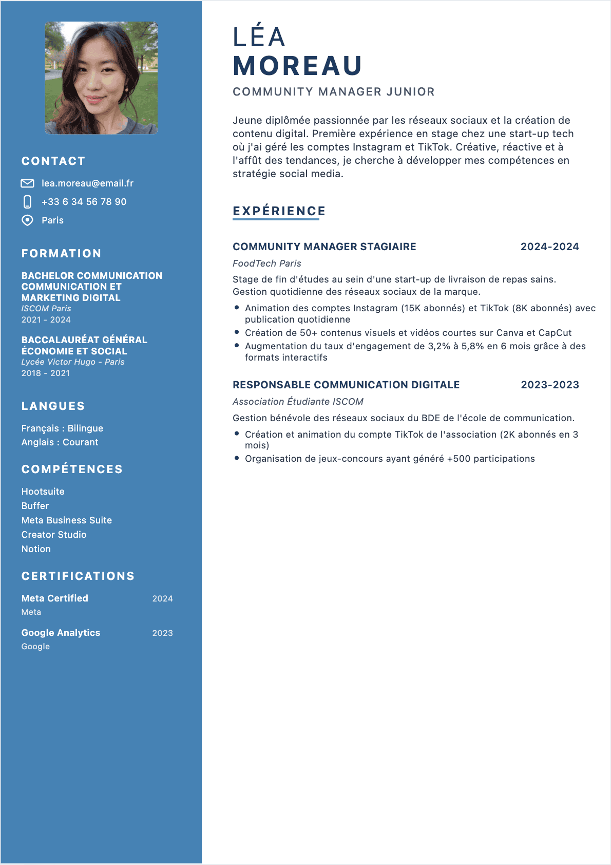 Community manager Junior - CV Community manager