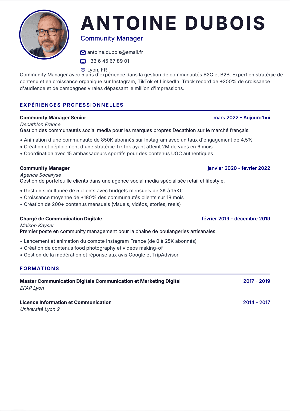 Community manager Confirmé - CV Community manager