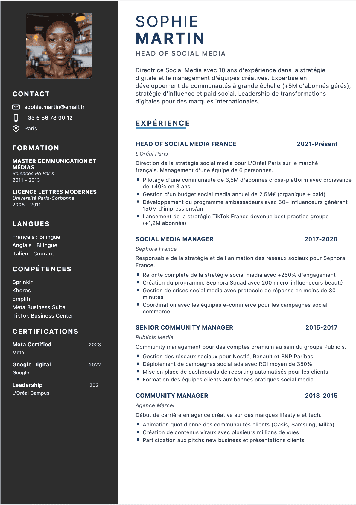 Community manager Senior - CV Community manager