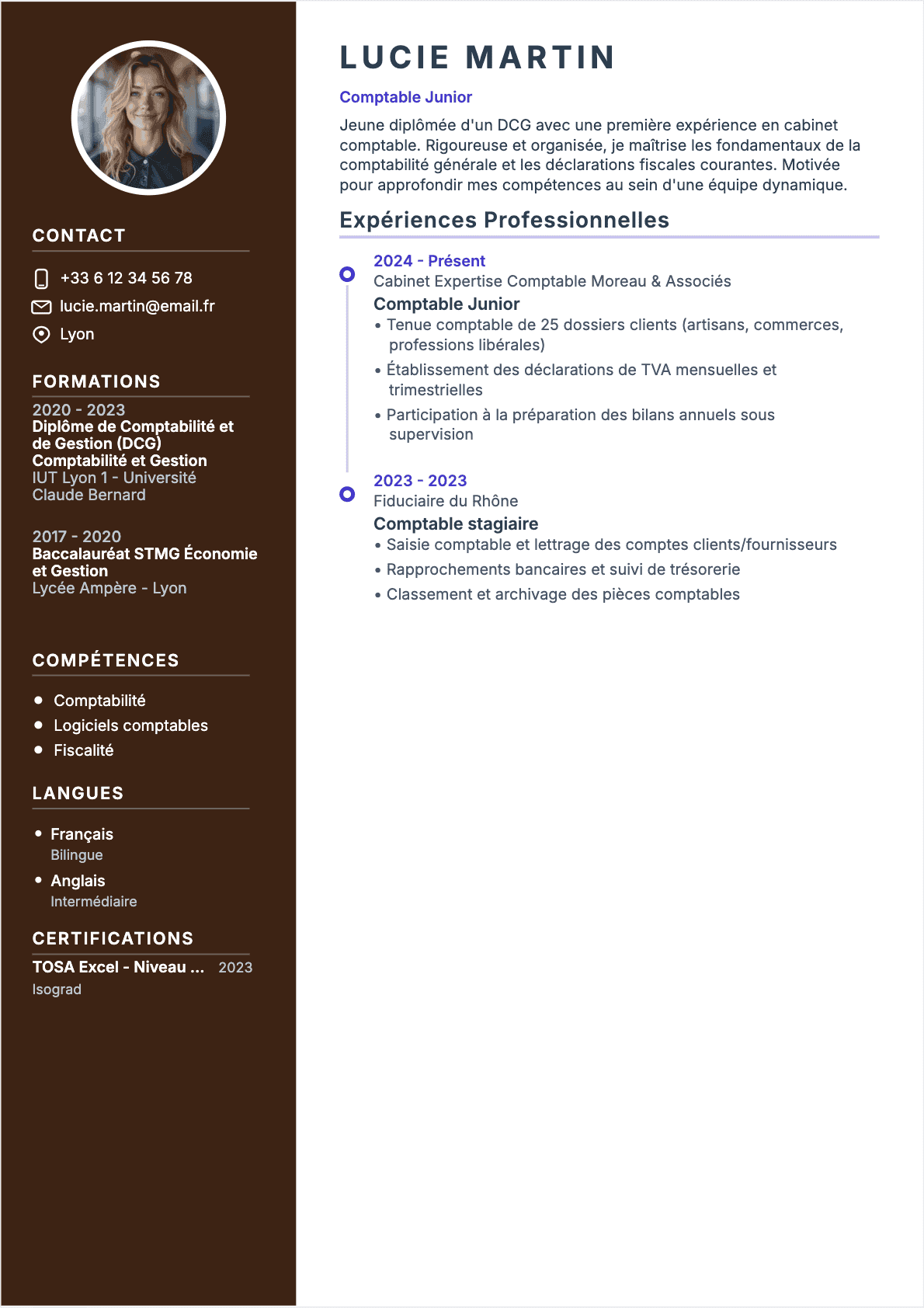 CV Comptable Junior - CV Comptable