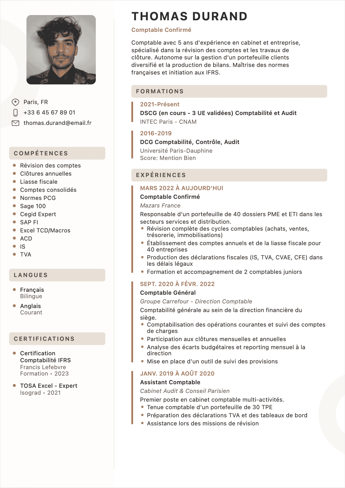 CV Comptable Confirmé - CV Comptable