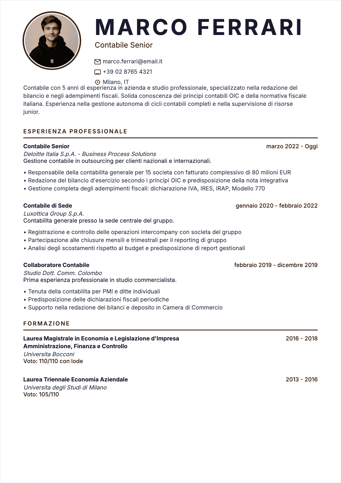 CV Contabile Confirmé - CV Contabile