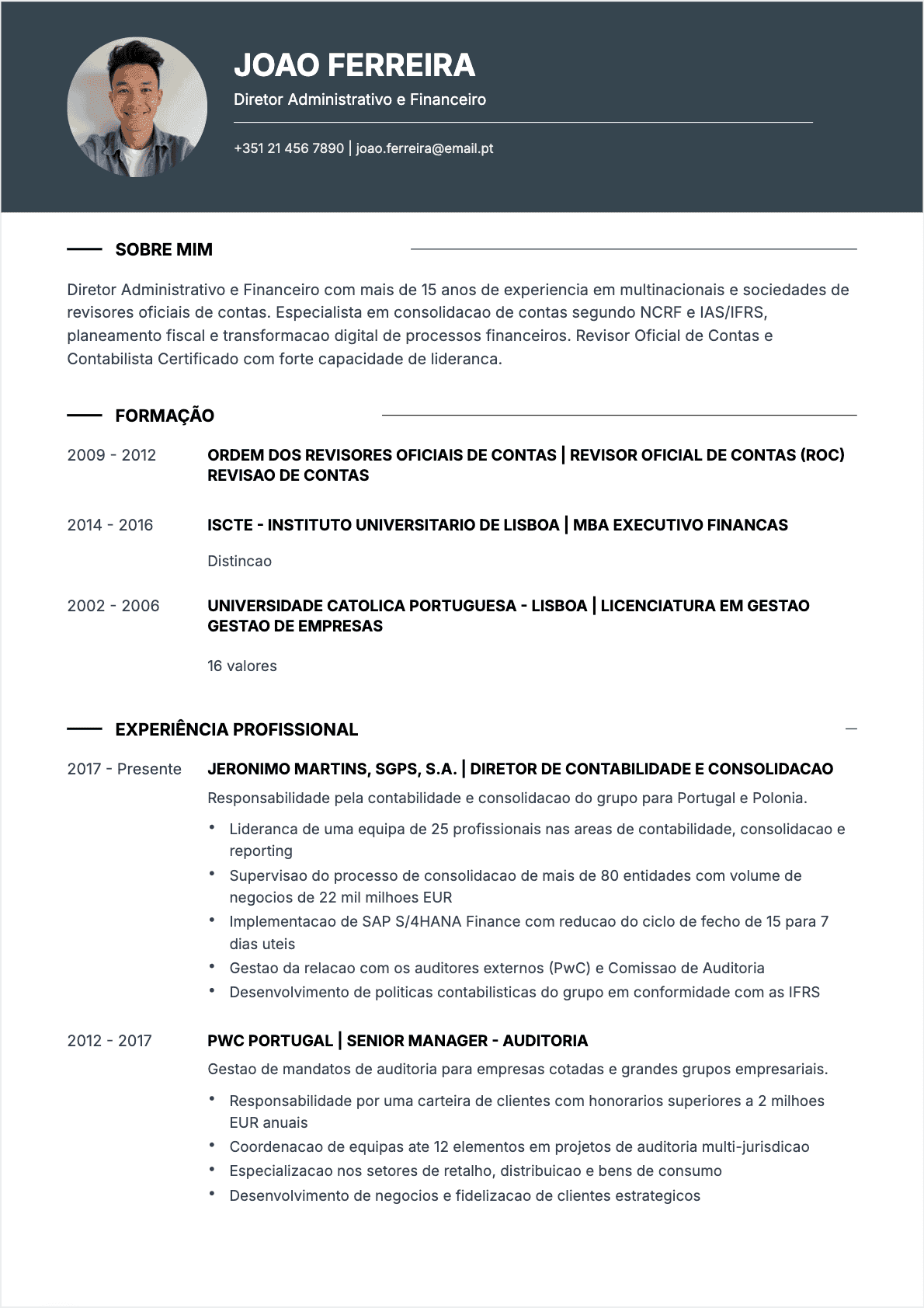 CV Contabilista Senior - CV Contabilista