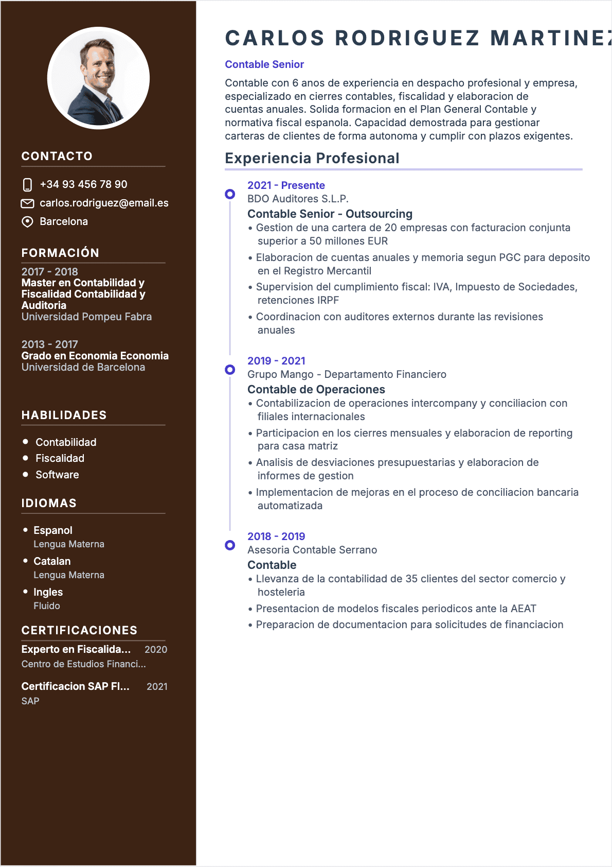 CV Contable Confirmé - CV Contable