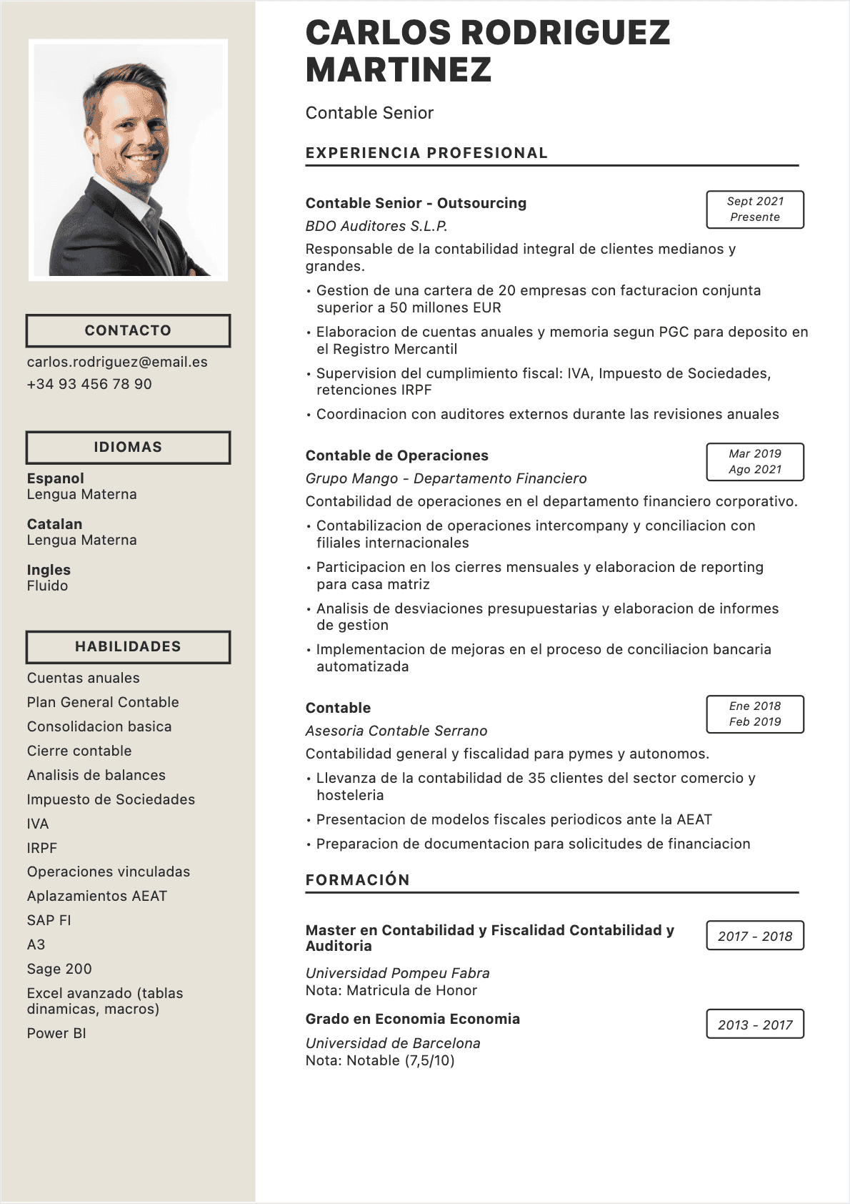 Contable Confirmé - CV Contable