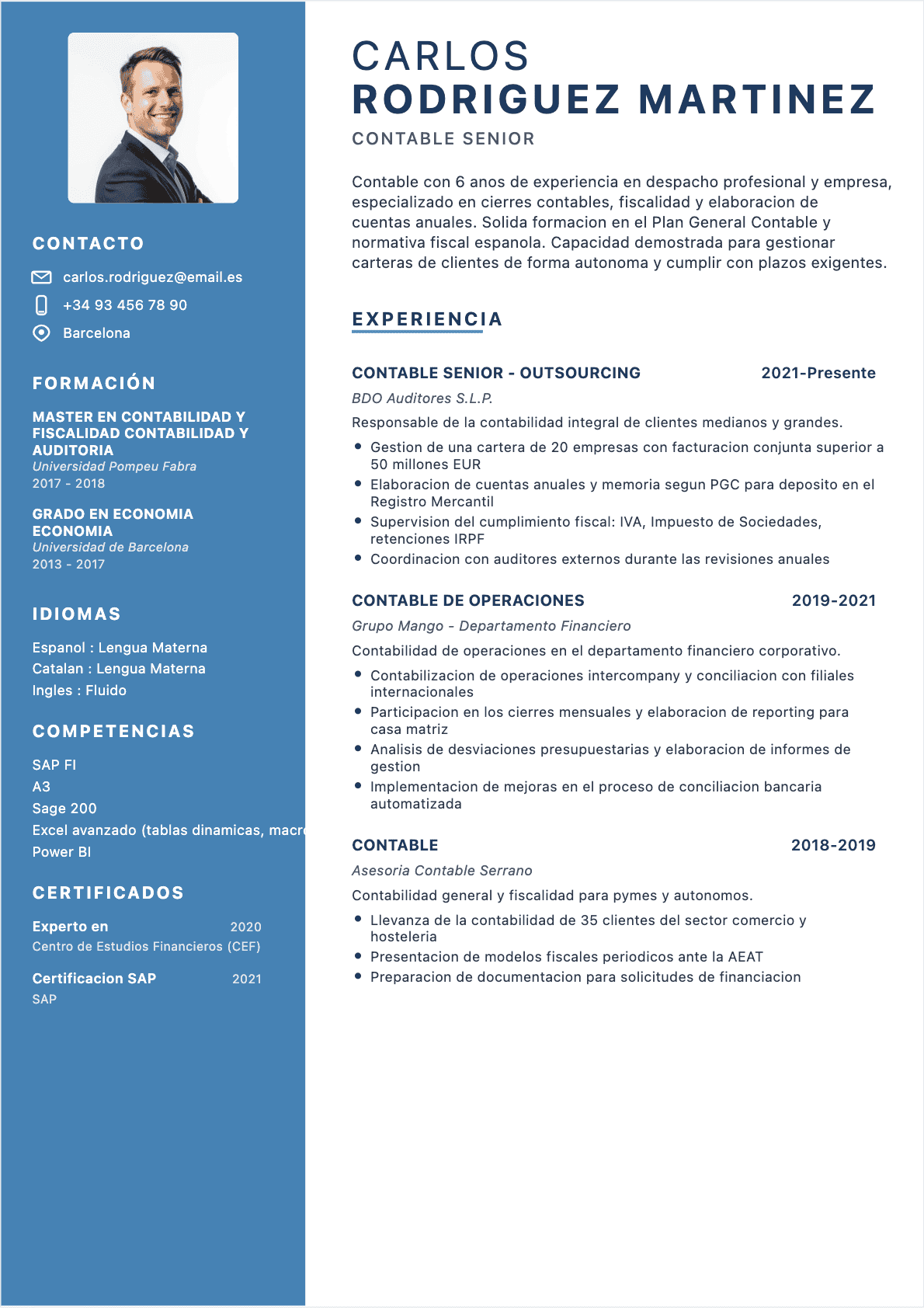 Contable Confirmé - CV Contable