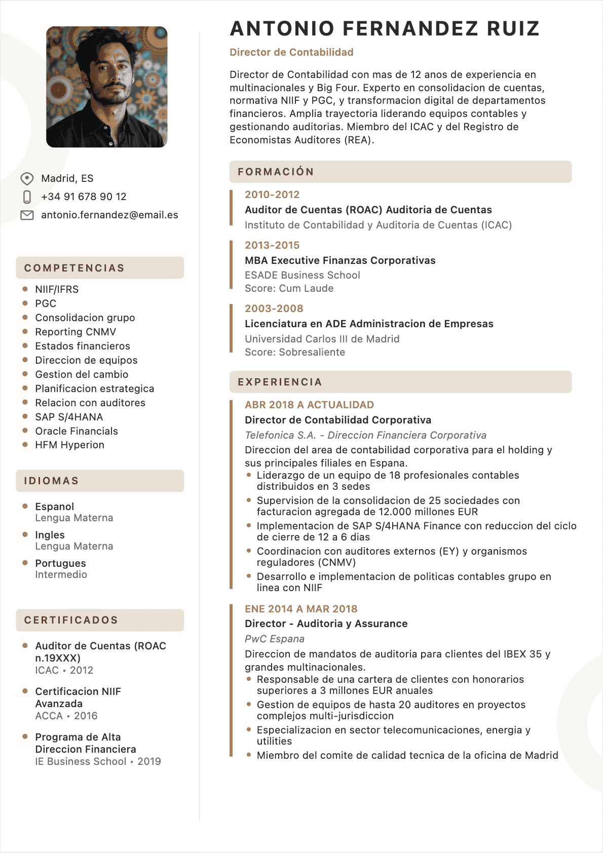CV Contable Senior - CV Contable