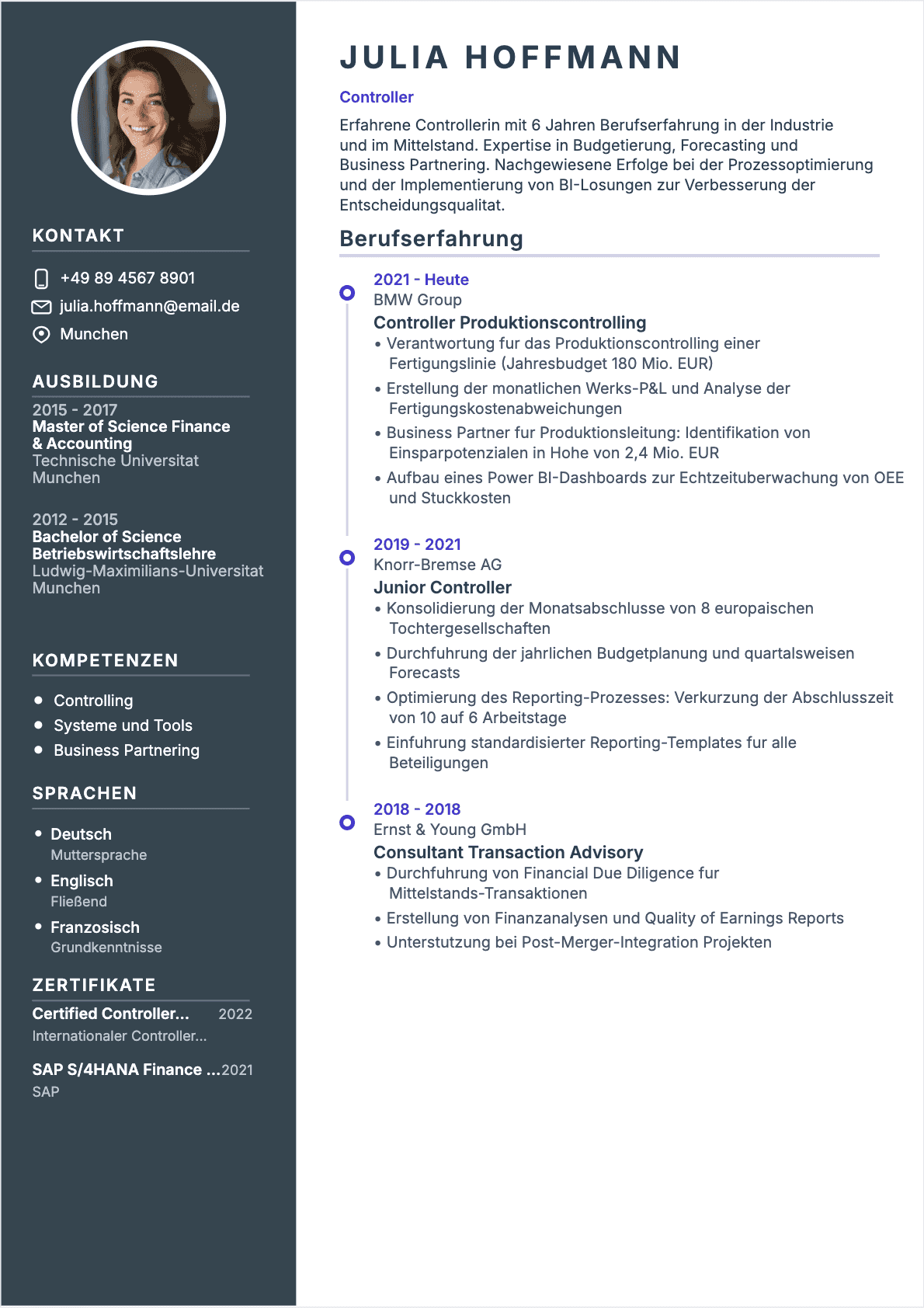 Controller Confirmé - CV Controller