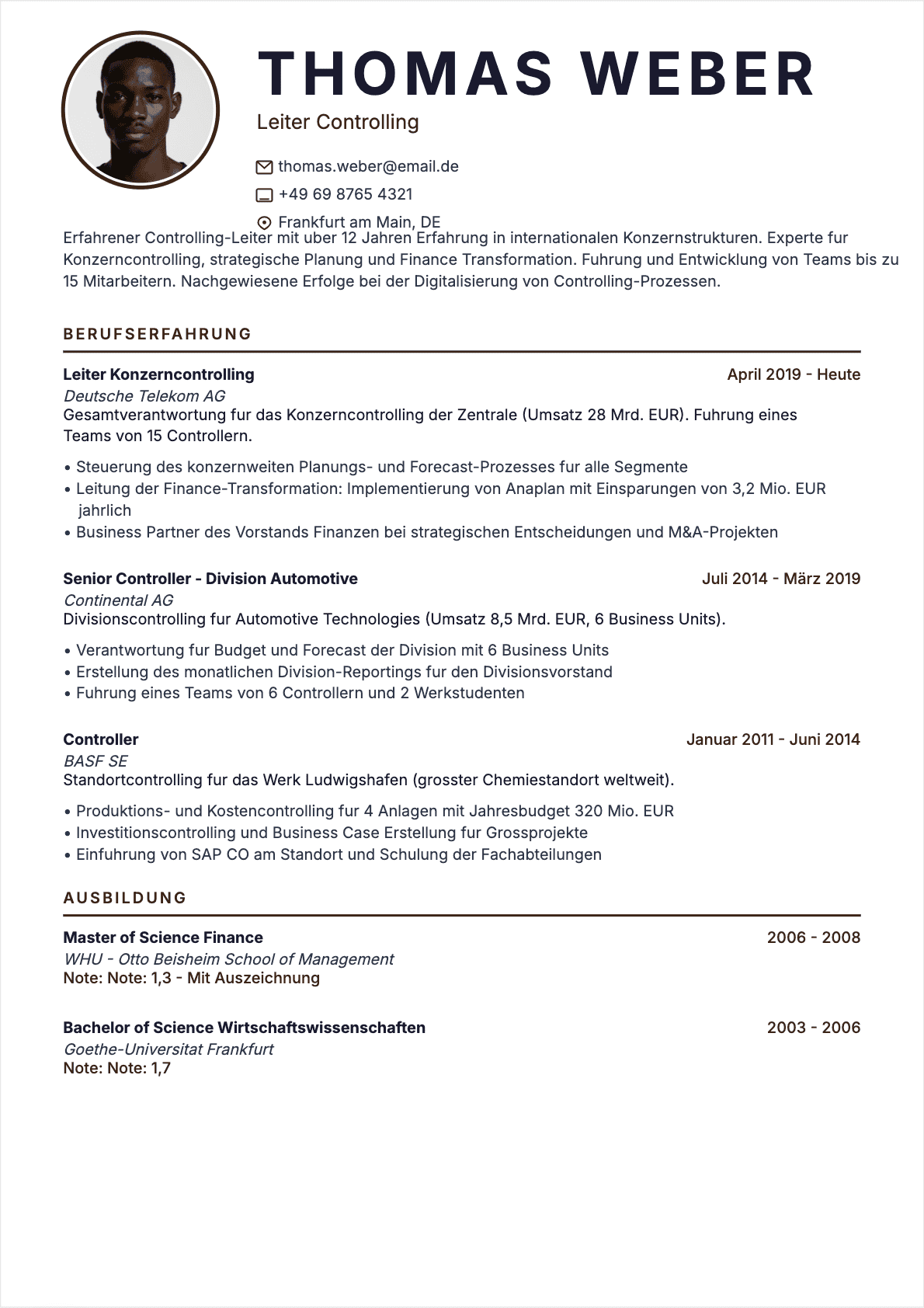 Controller Senior - CV Controller