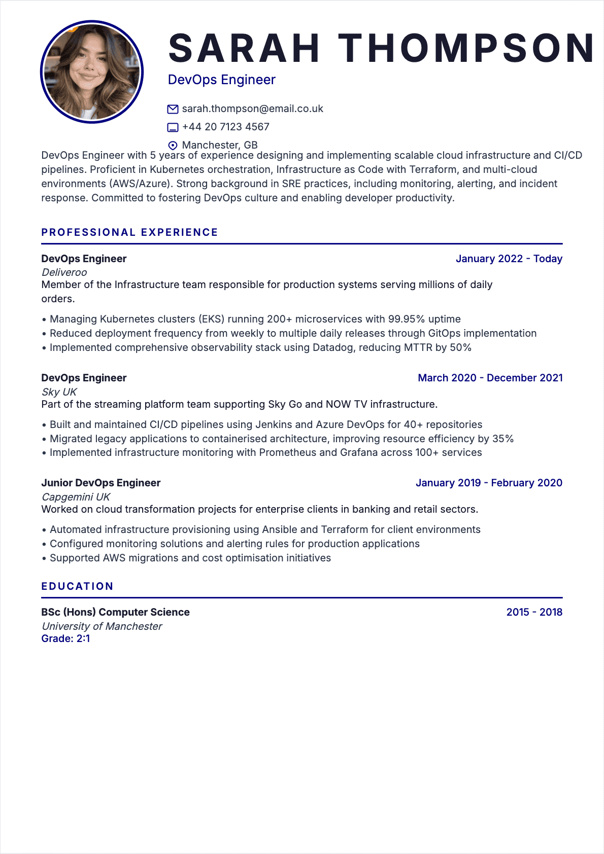 CV DevOps Engineer