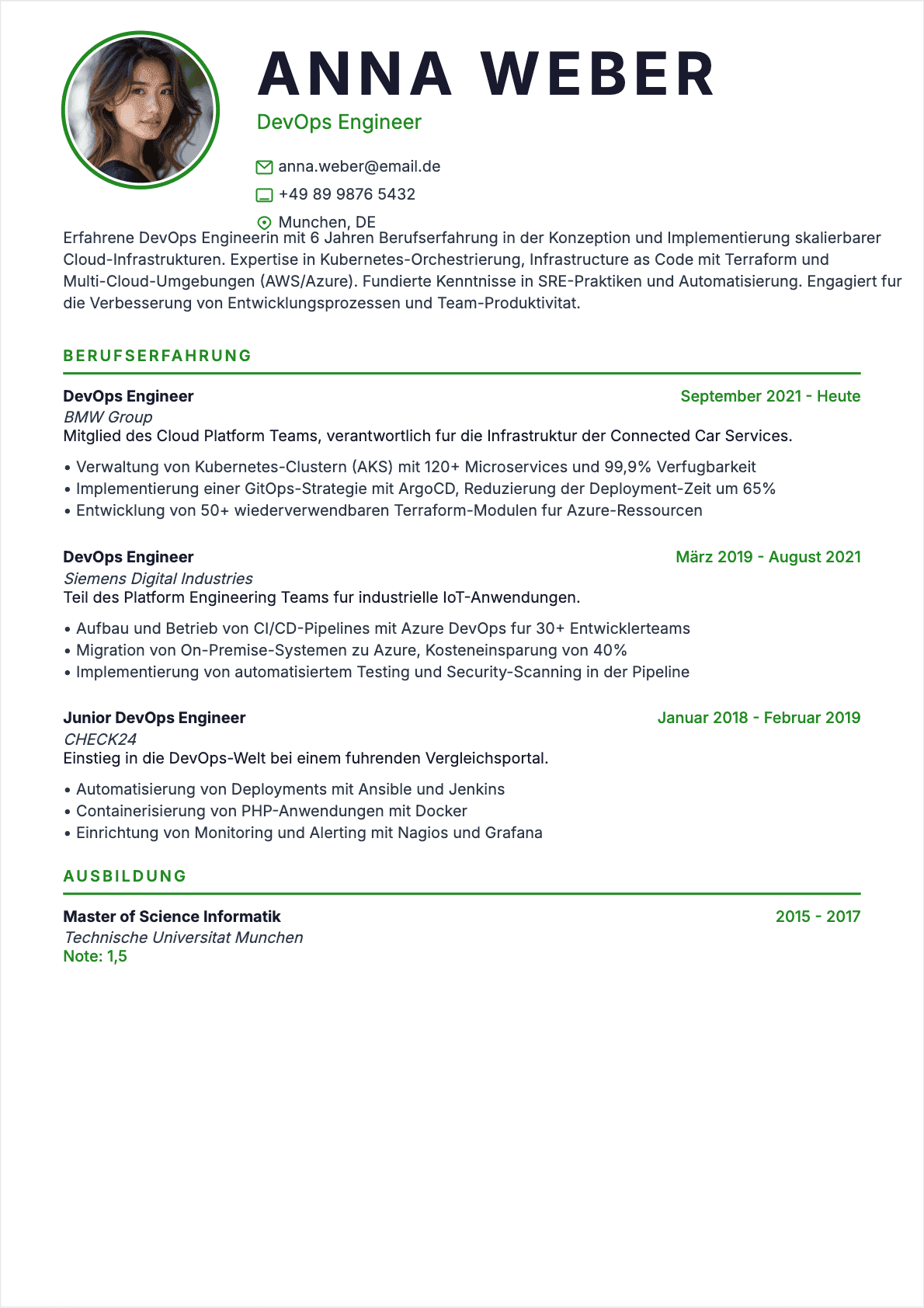 CV DevOps-Ingenieur Confirmé - DevOps-Ingenieur Lebenslauf