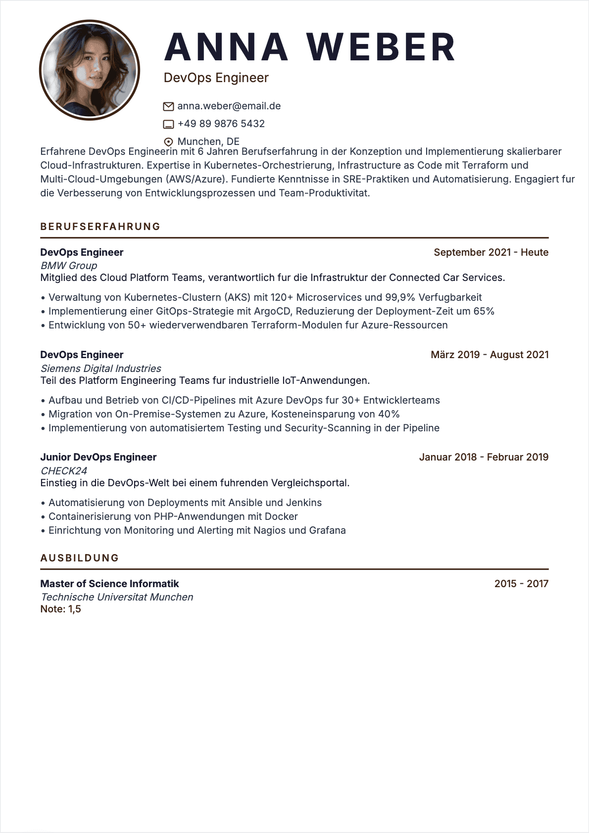 DevOps-Ingenieur Confirmé - DevOps-Ingenieur Lebenslauf