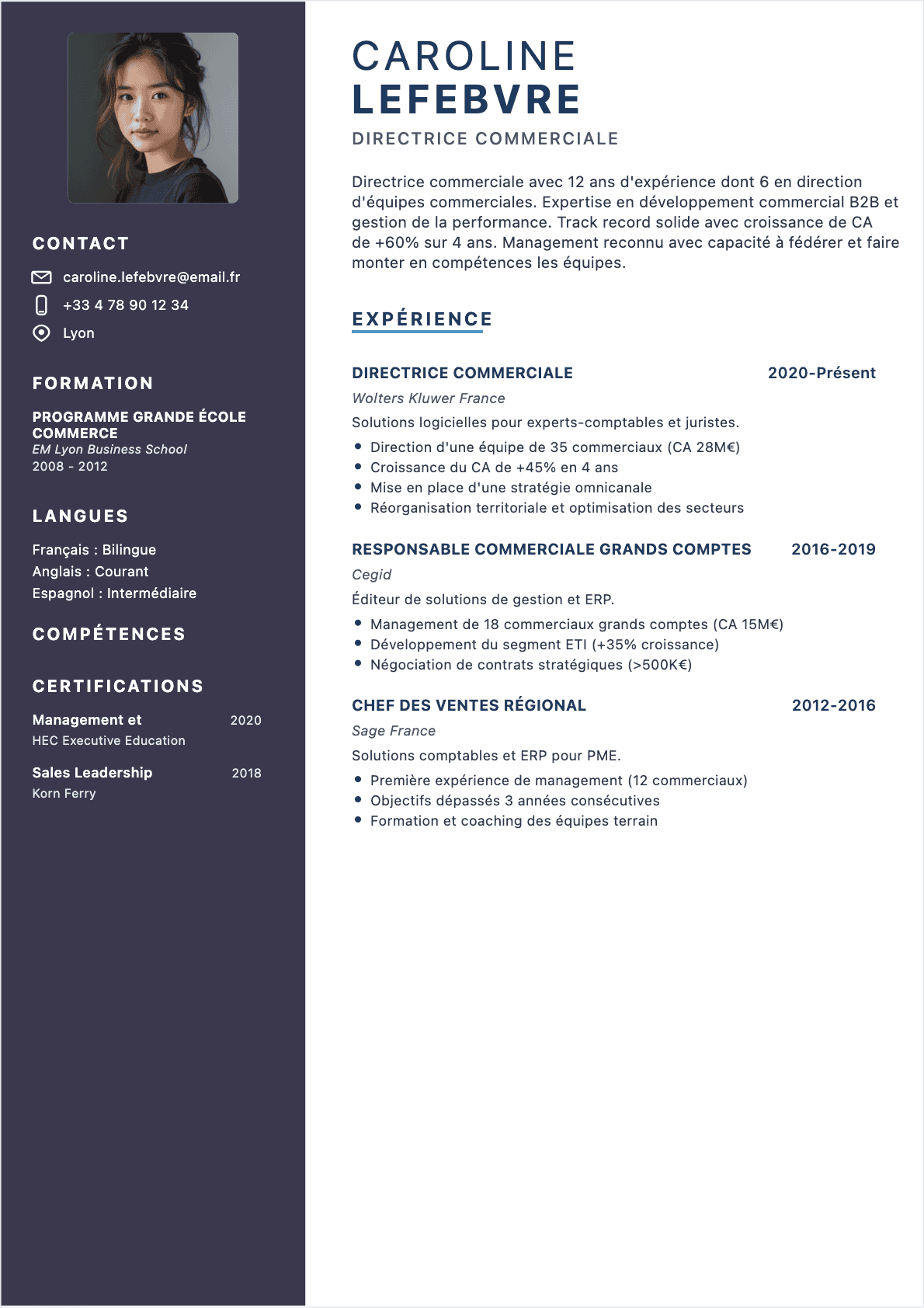 CV Directeur commercial Confirmé - CV Directeur commercial