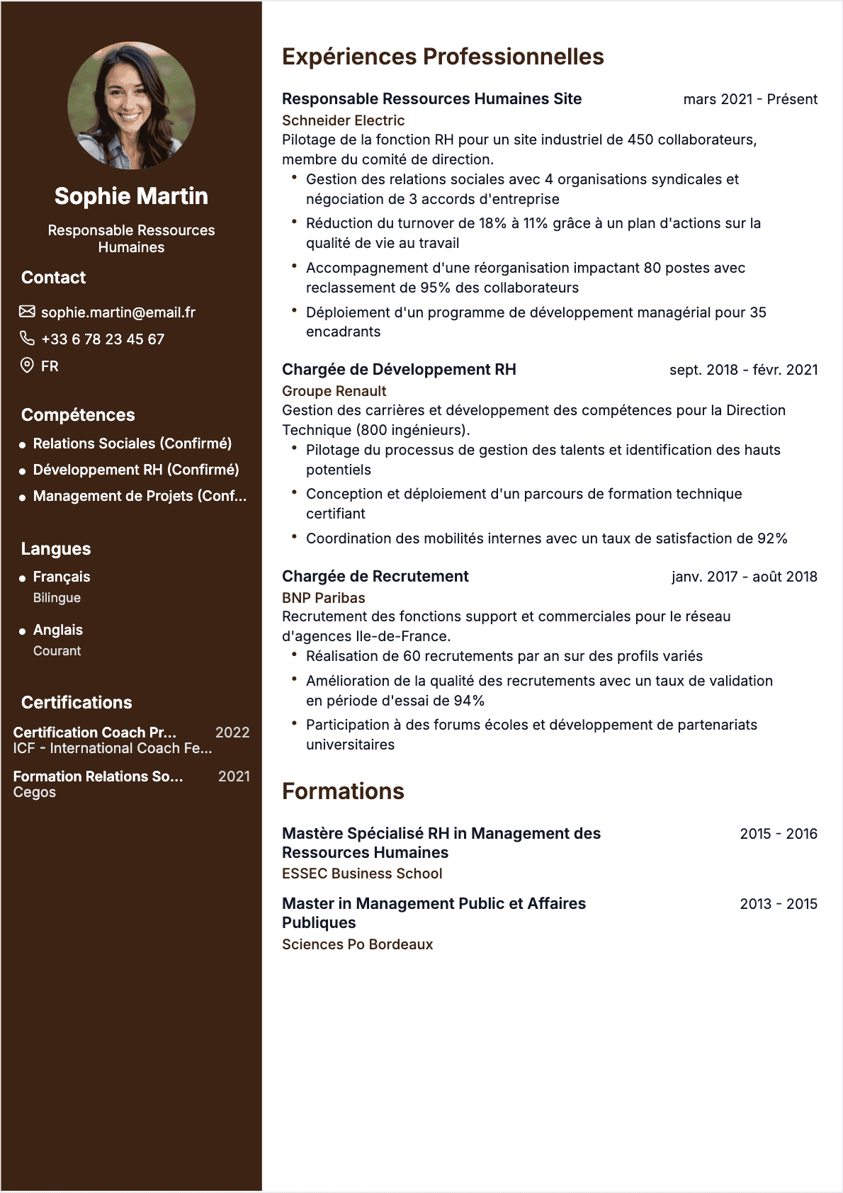 CV Directeur des ressources humaines Confirmé - CV Directeur des ressources humaines