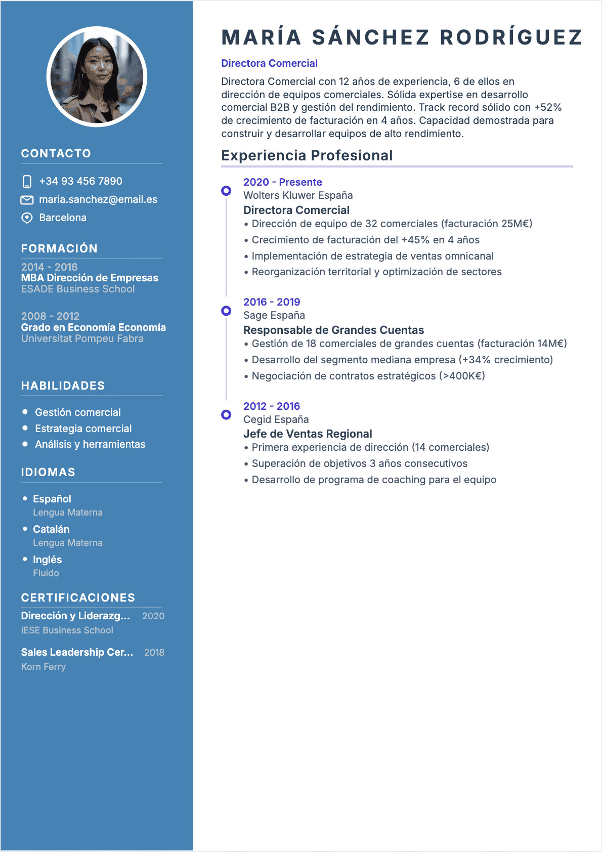 CV Director comercial Confirmé - CV Director comercial