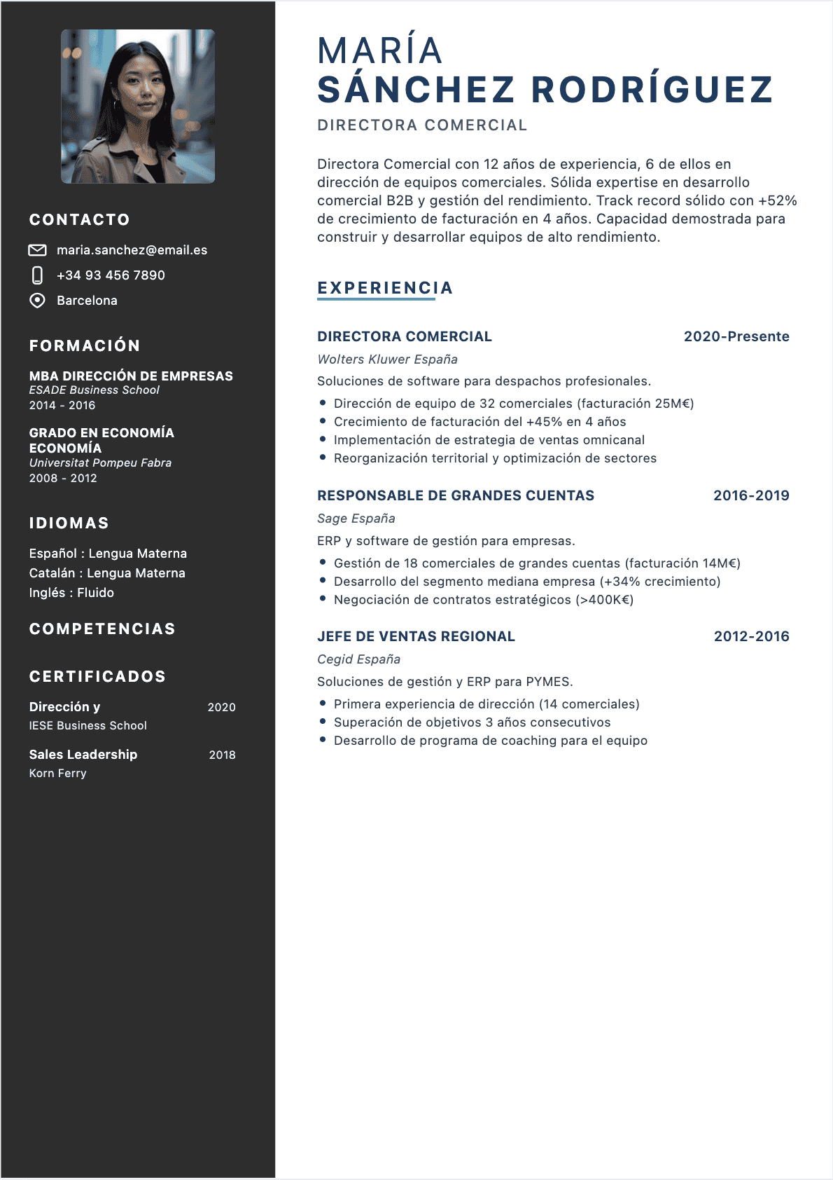 CV Director comercial Confirmé - CV Director comercial