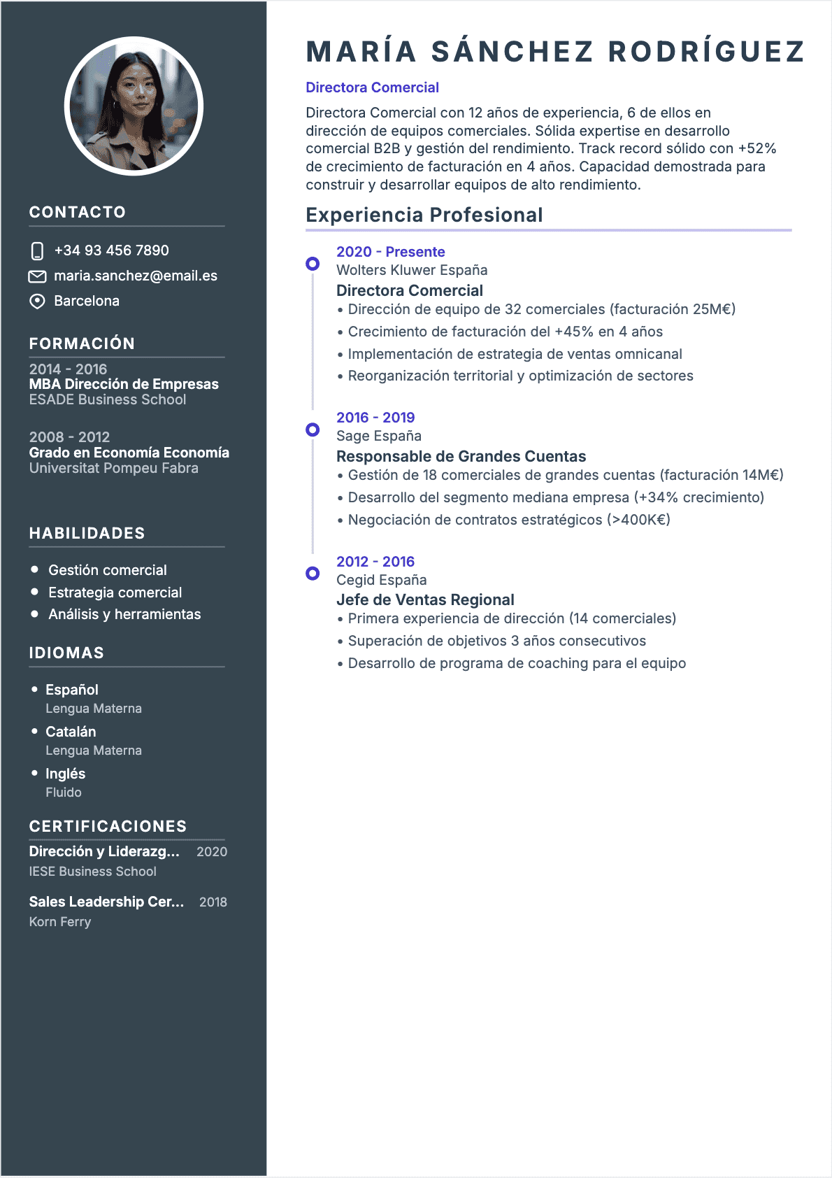 CV Director comercial Confirmé - CV Director comercial