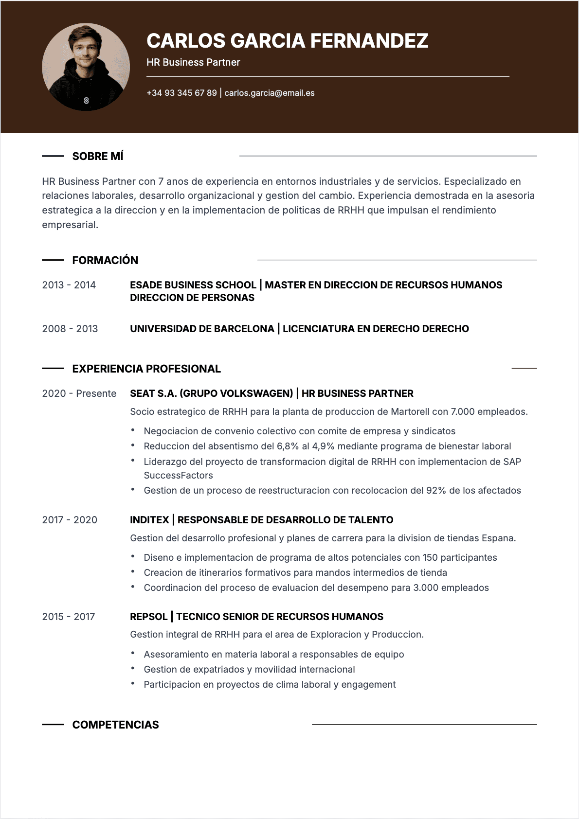 Hr Director Confirmé - CV Hr Director