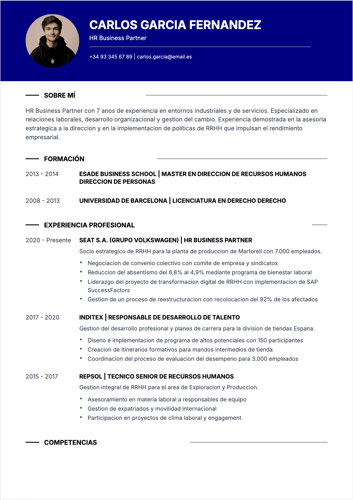 CV Hr Director Confirmé - CV Hr Director