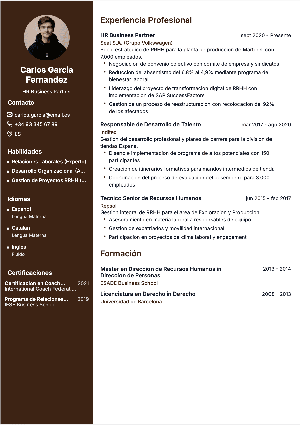 CV Hr Director Confirmé - CV Hr Director