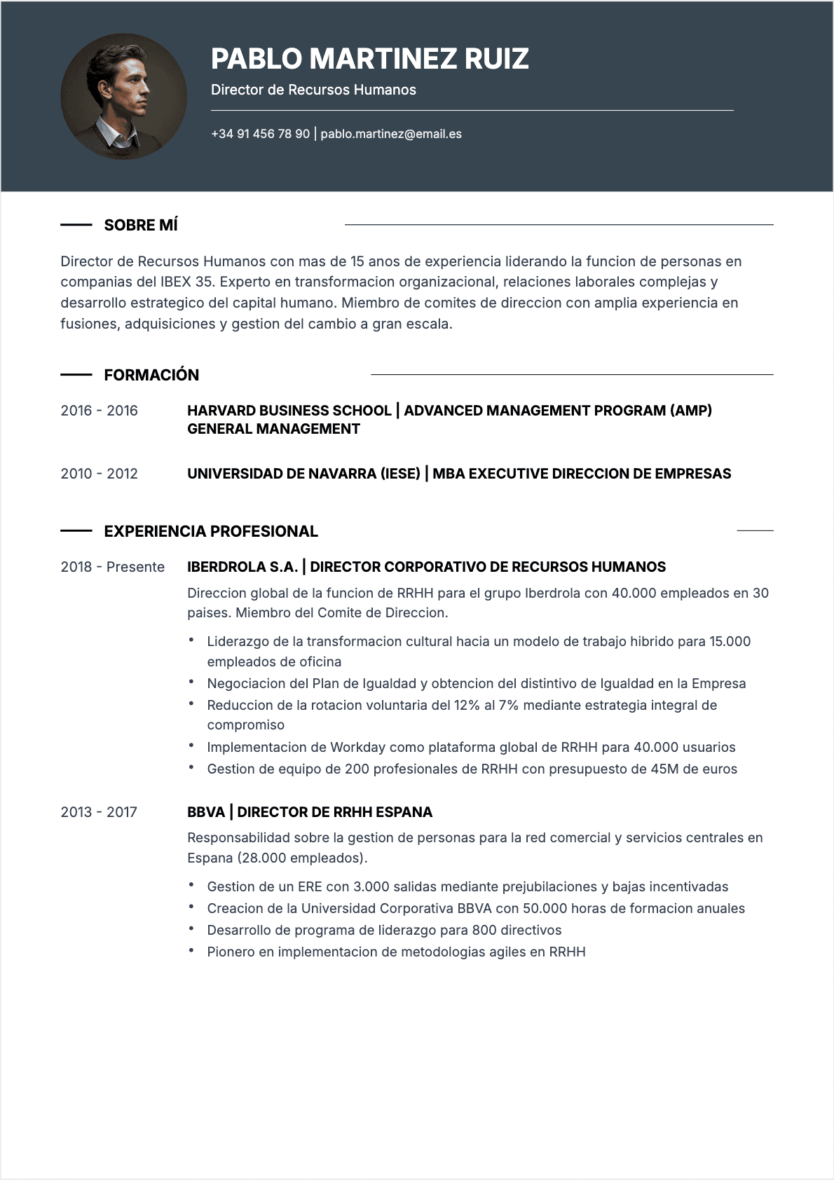 CV Hr Director Senior - CV Hr Director