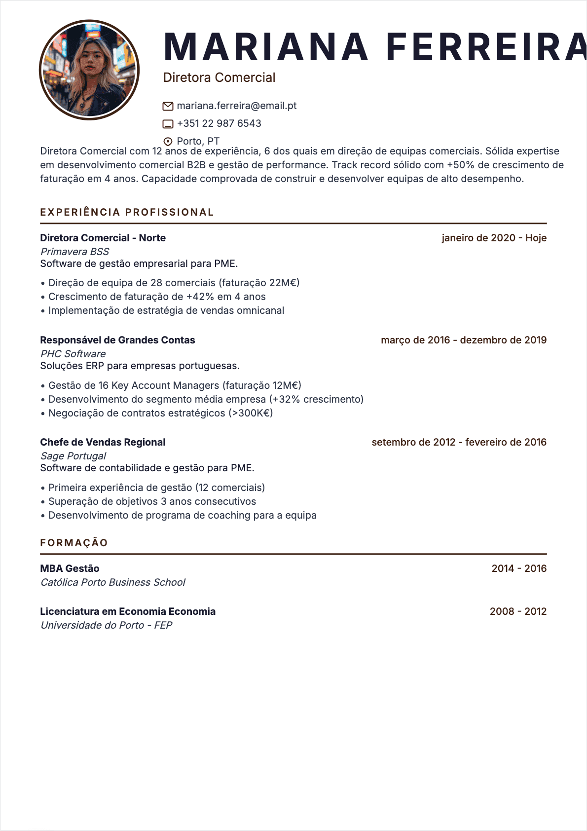 Diretor Comercial Confirmé - CV Diretor Comercial