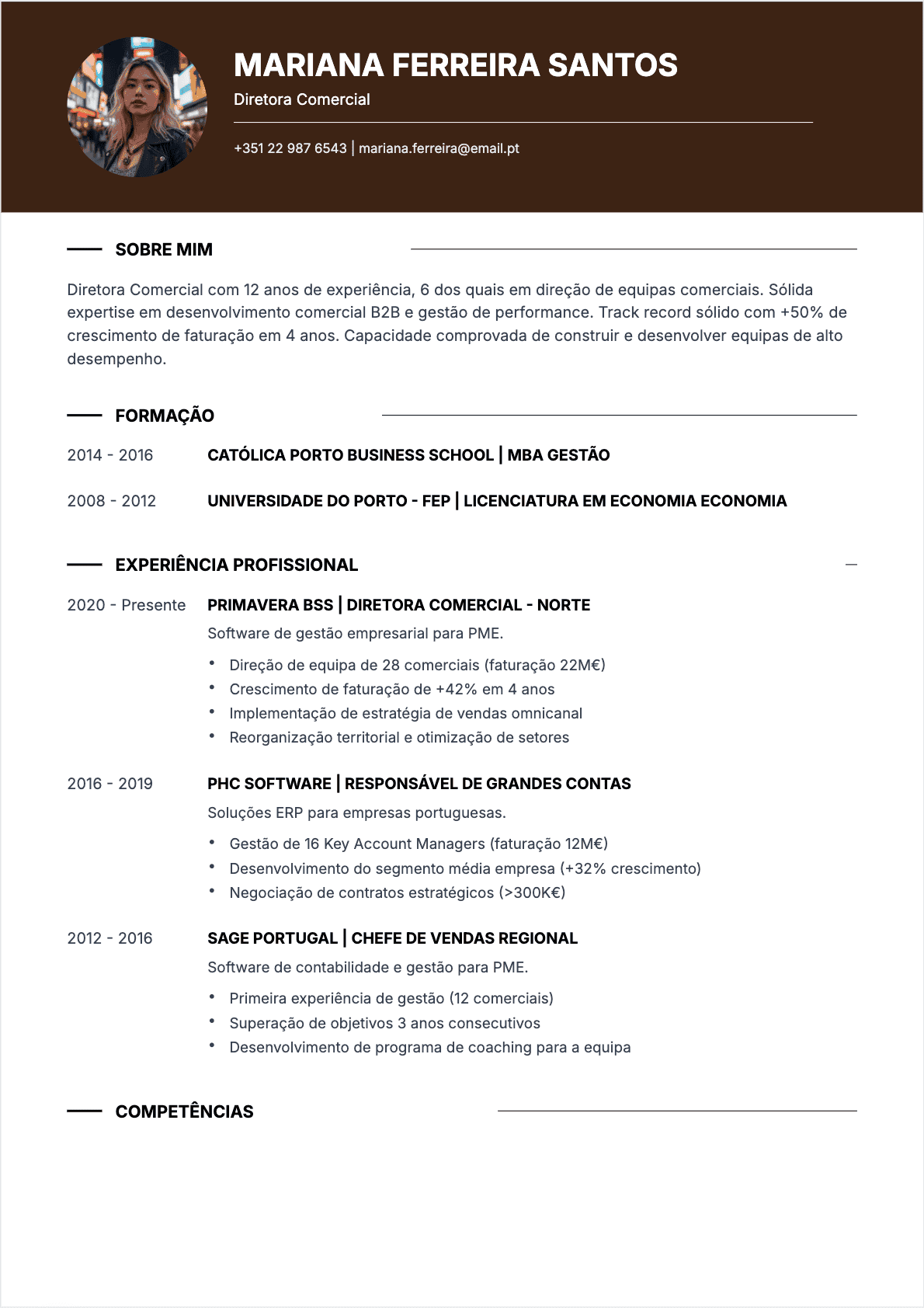 CV Diretor Comercial Confirmé - CV Diretor Comercial