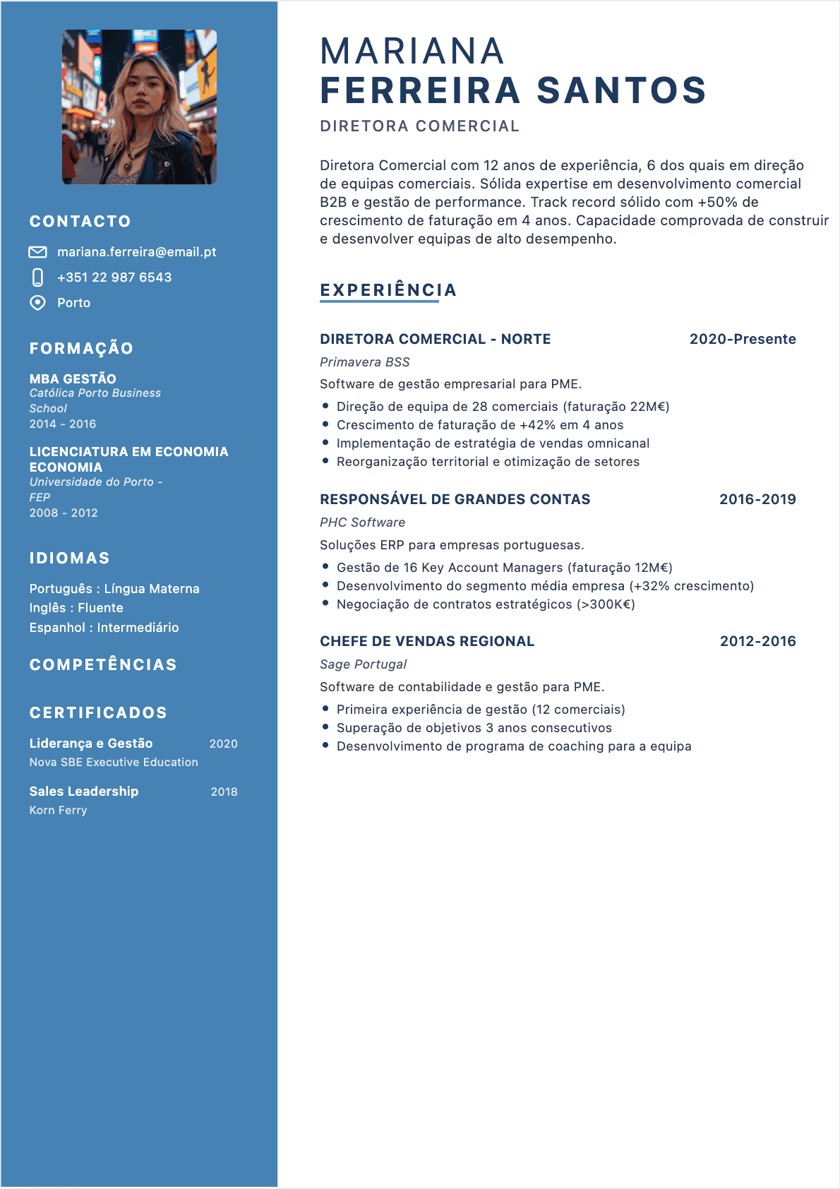 CV Diretor Comercial Confirmé - CV Diretor Comercial