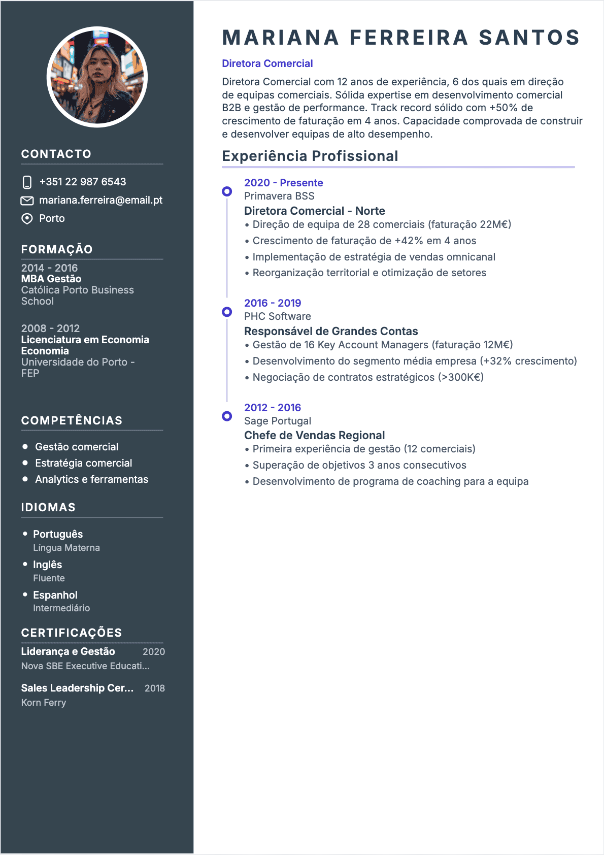 CV Diretor Comercial Confirmé - CV Diretor Comercial