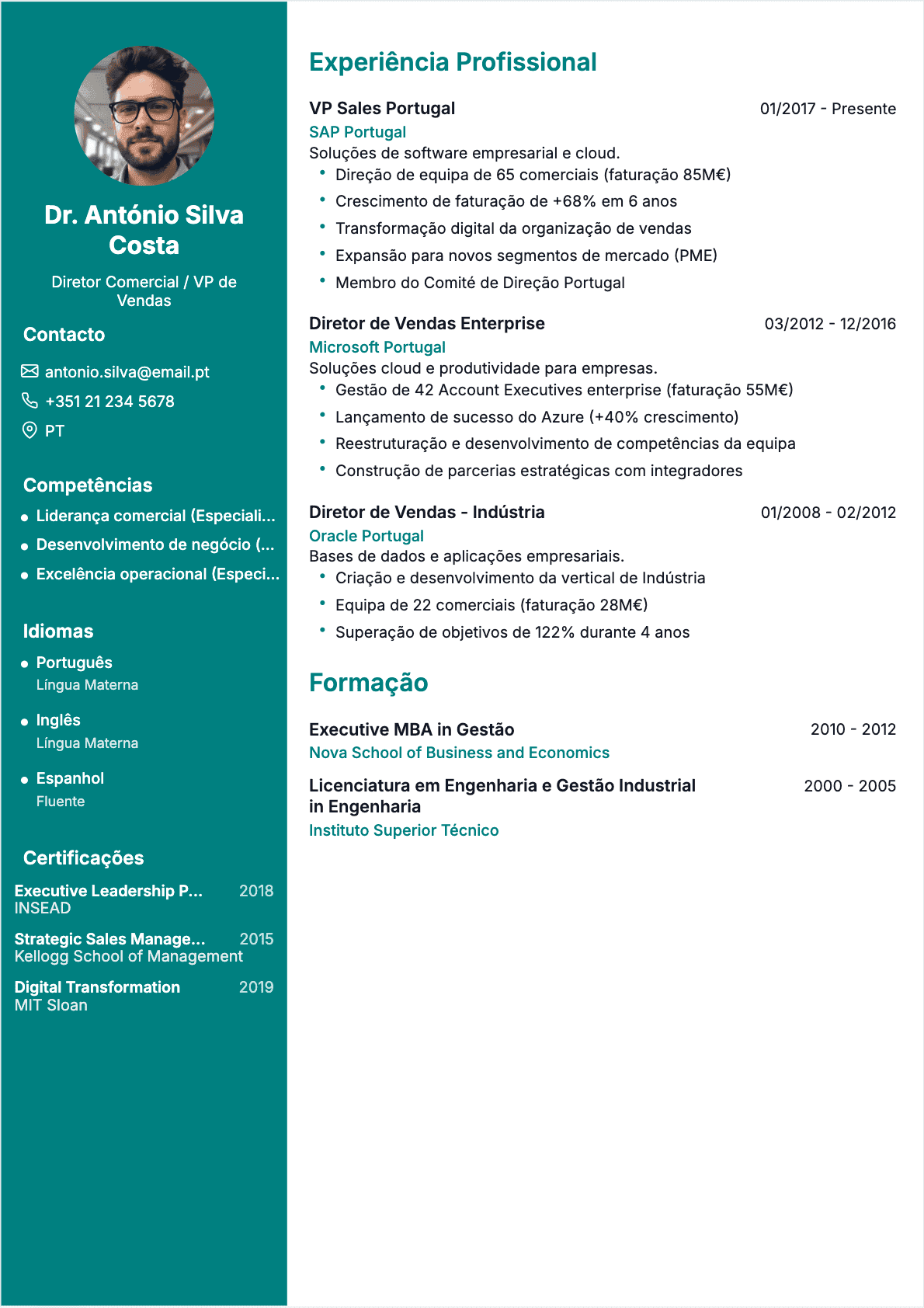 CV Diretor Comercial Senior - CV Diretor Comercial