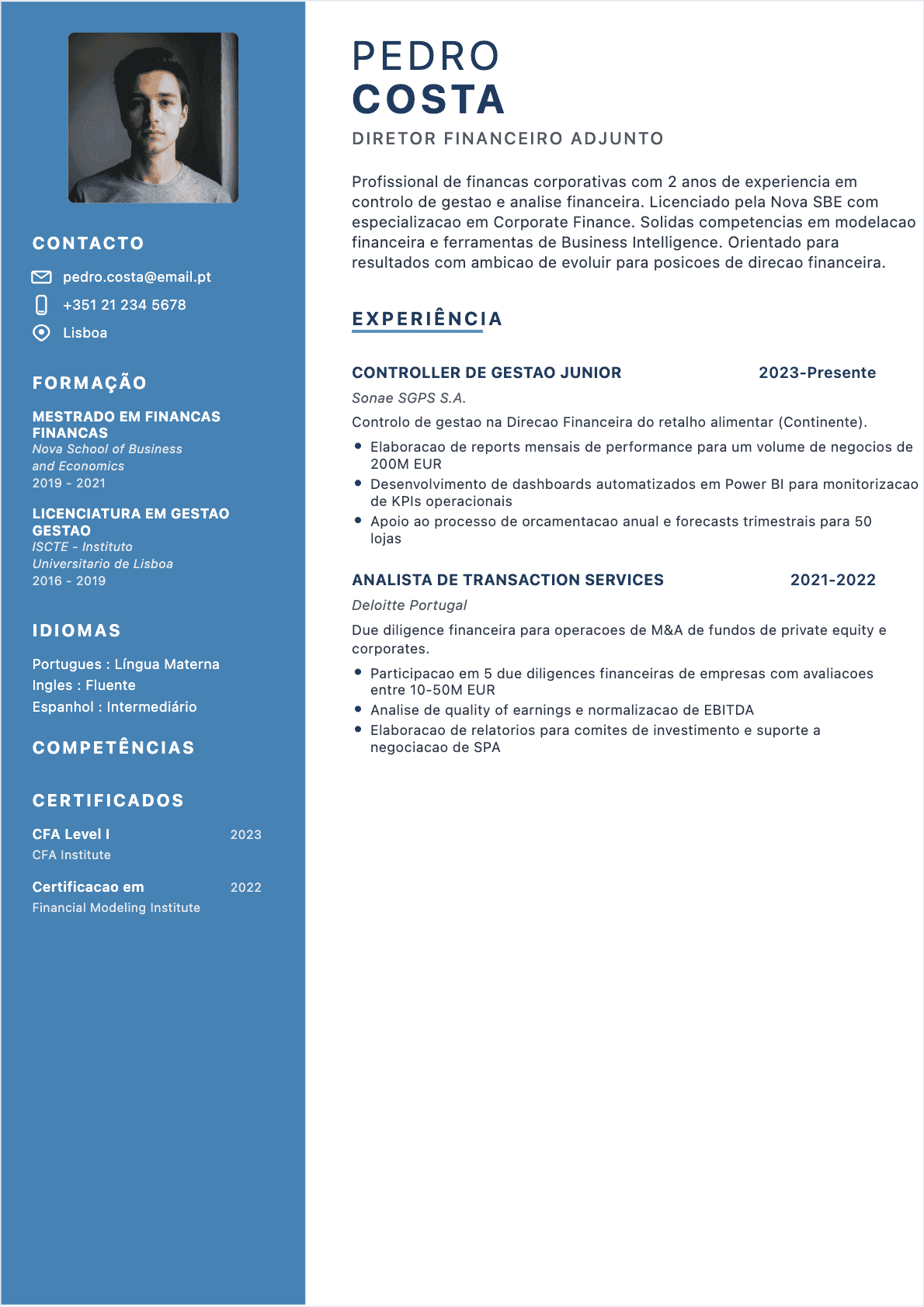 Diretor financeiro Junior - CV Diretor financeiro