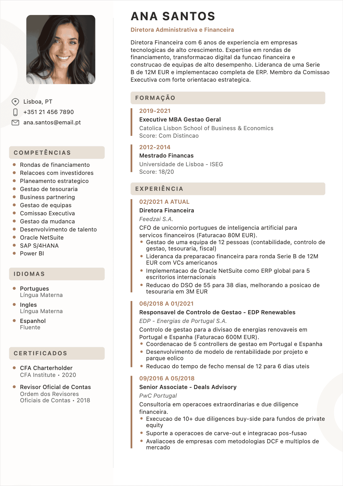 Diretor financeiro Confirmé - CV Diretor financeiro