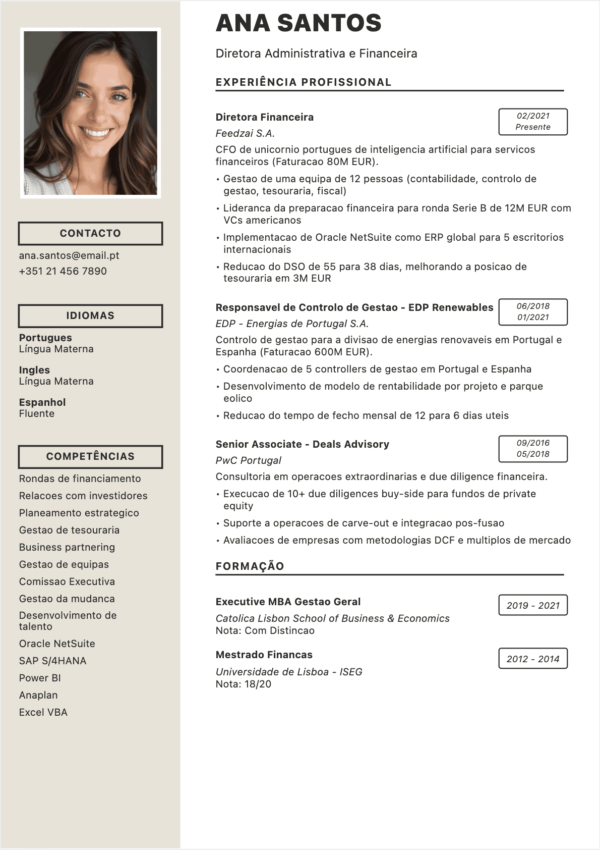 CV Diretor financeiro Confirmé - CV Diretor financeiro