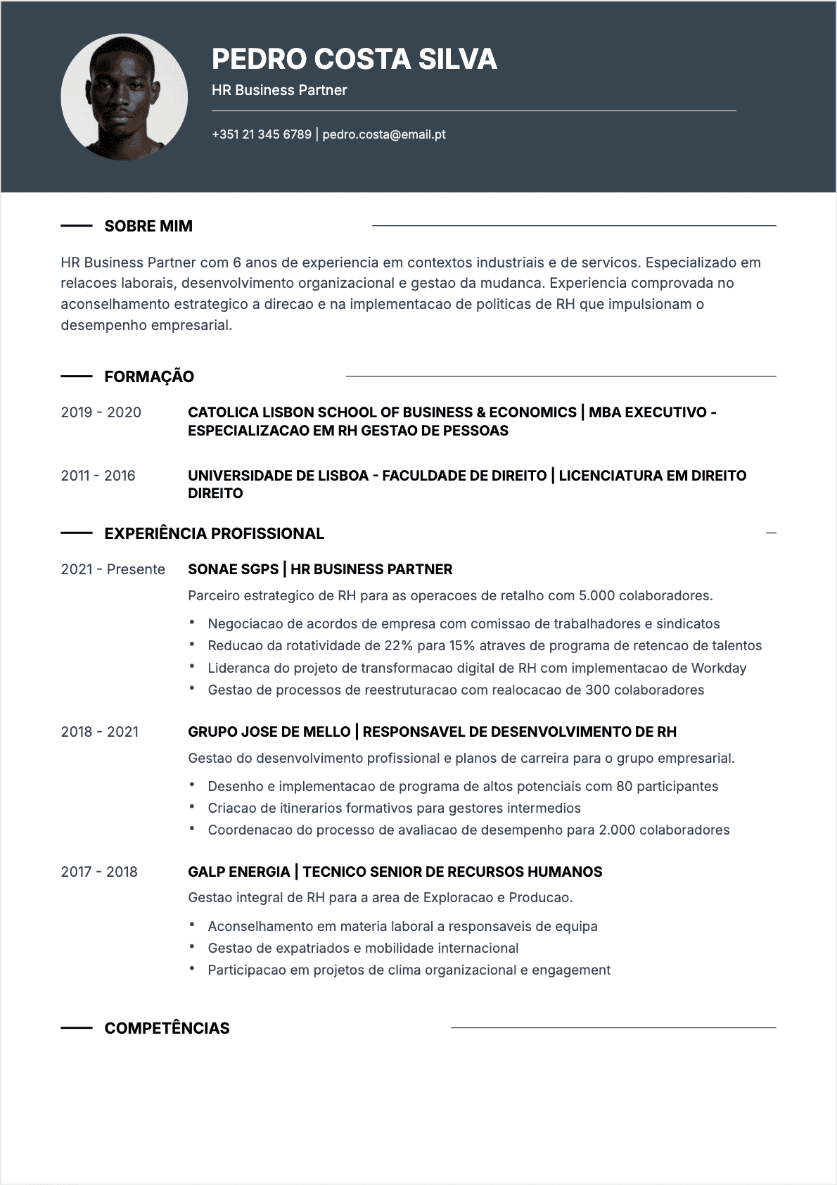 CV Diretor de recursos humanos