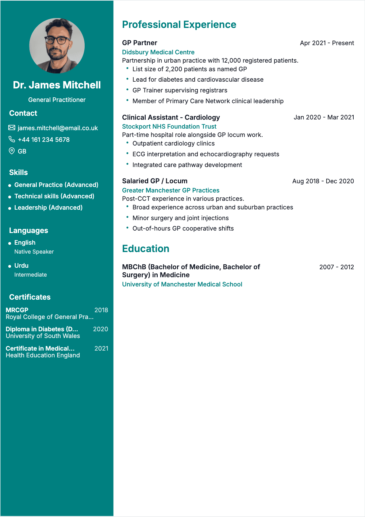 Doctor Confirmé - Doctor Resume