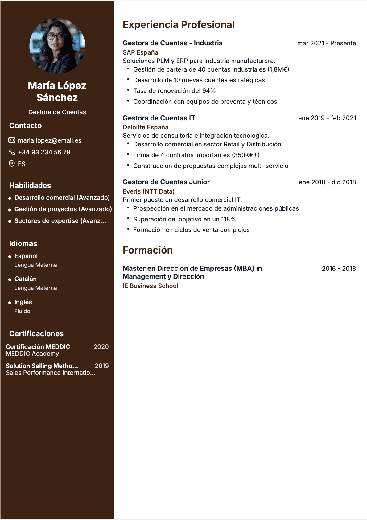 Business Developer Confirmé - CV Business Developer