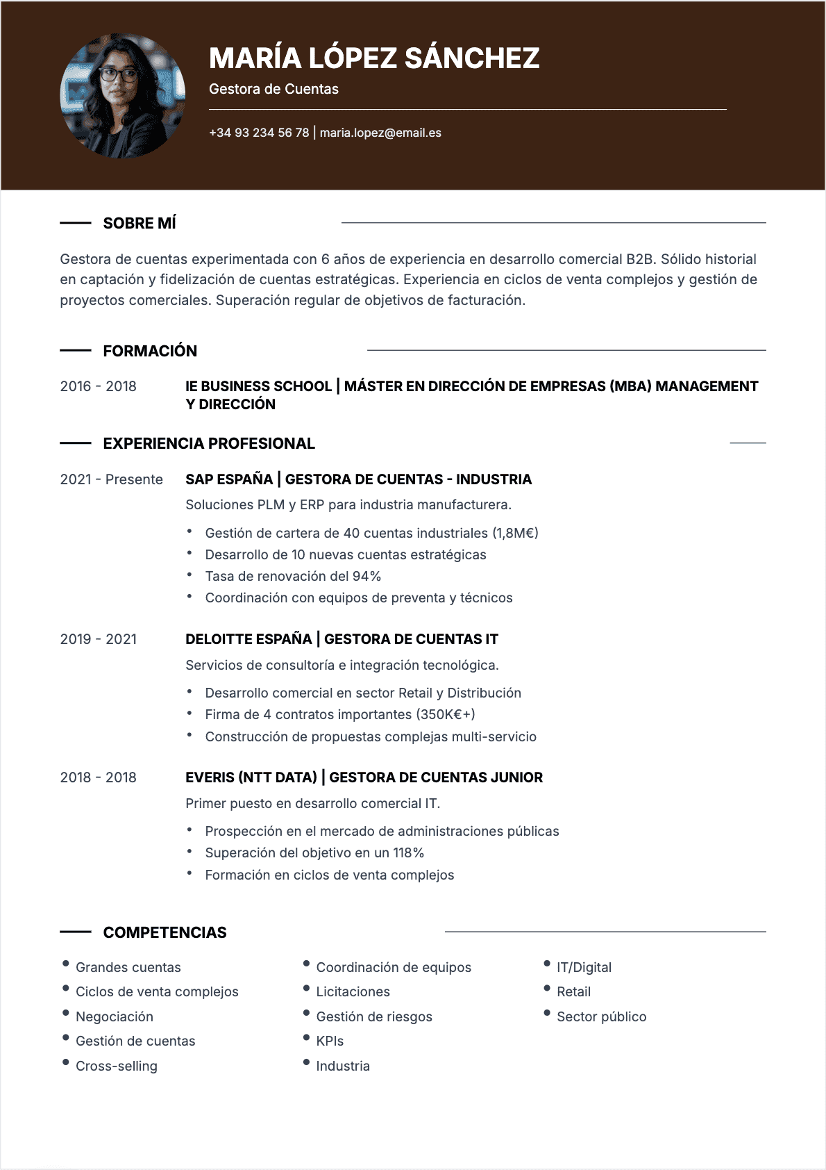 CV Gestor de cuentas