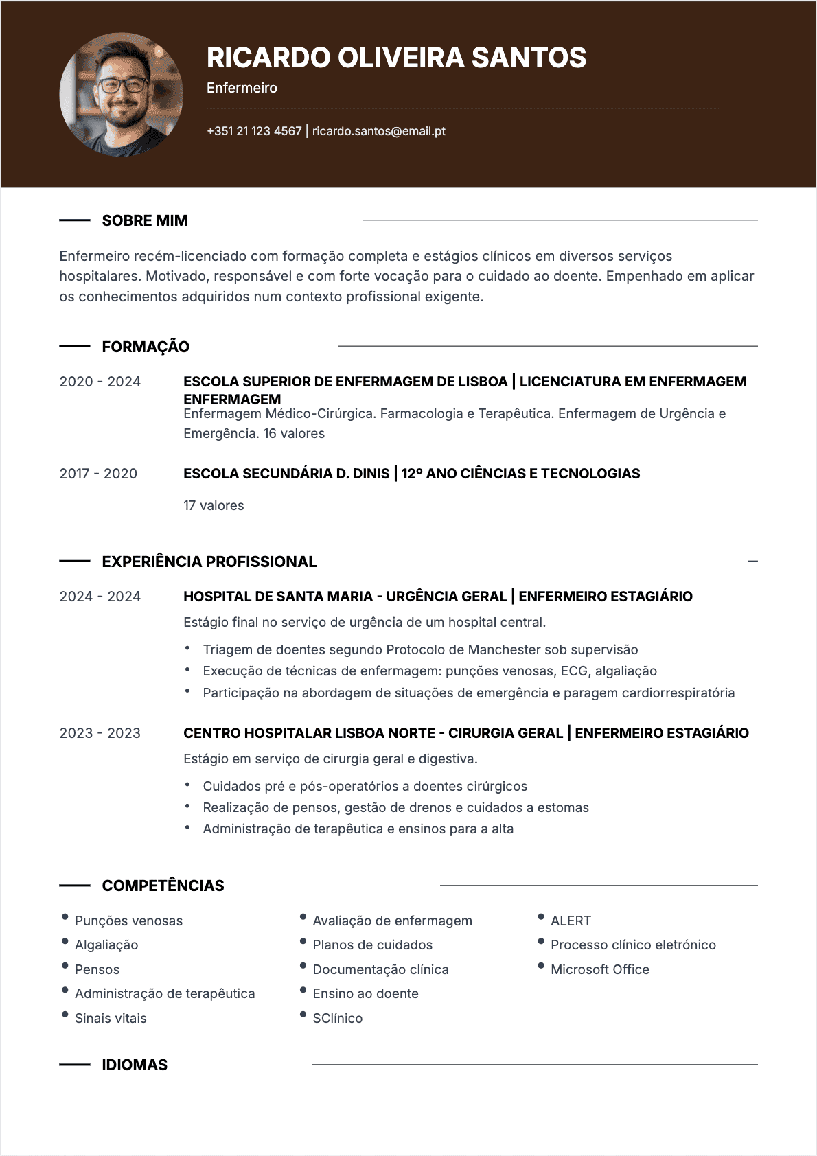 CV Enfermeiro Junior - CV Enfermeiro