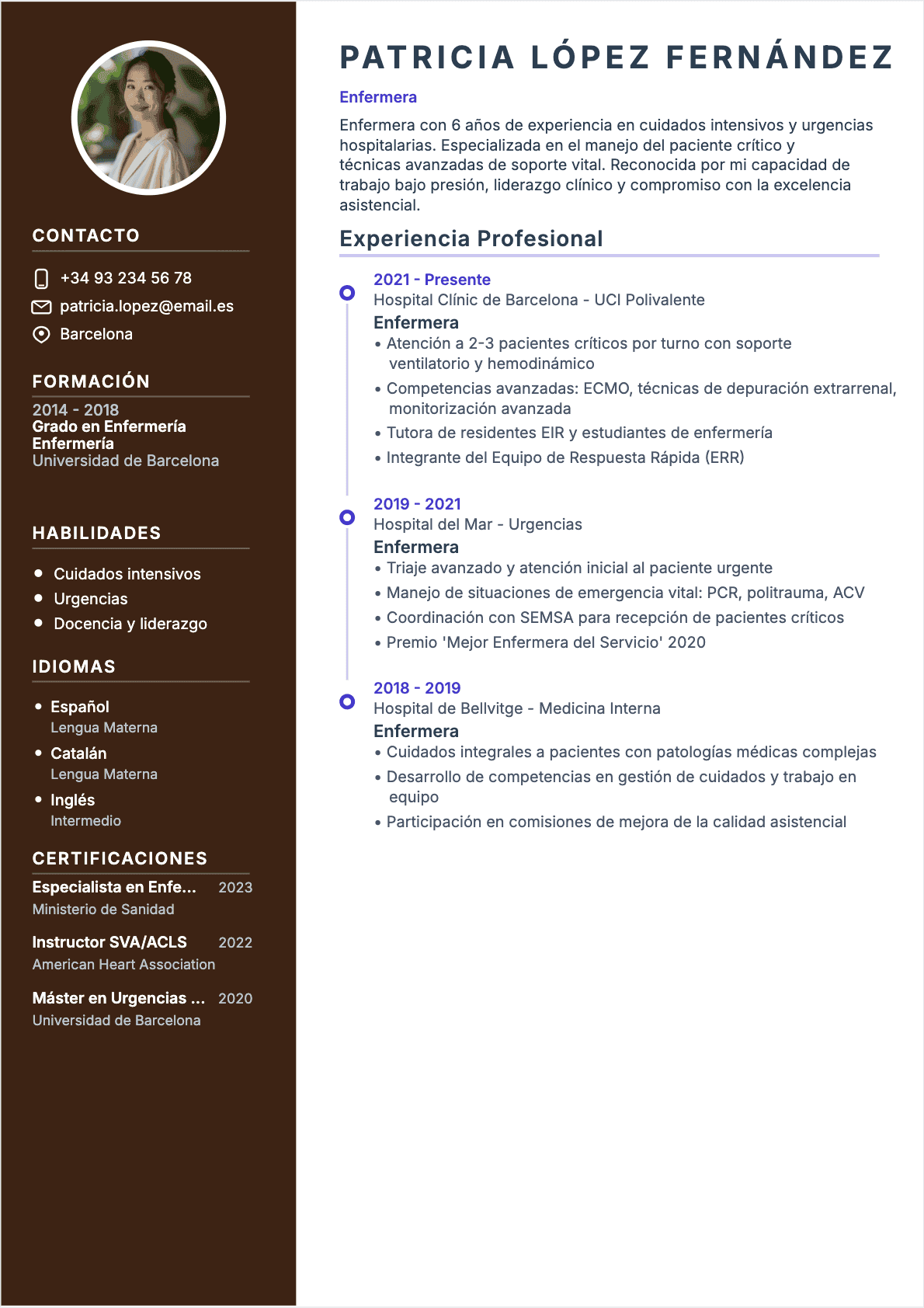 CV Enfermero Confirmé - CV Enfermero