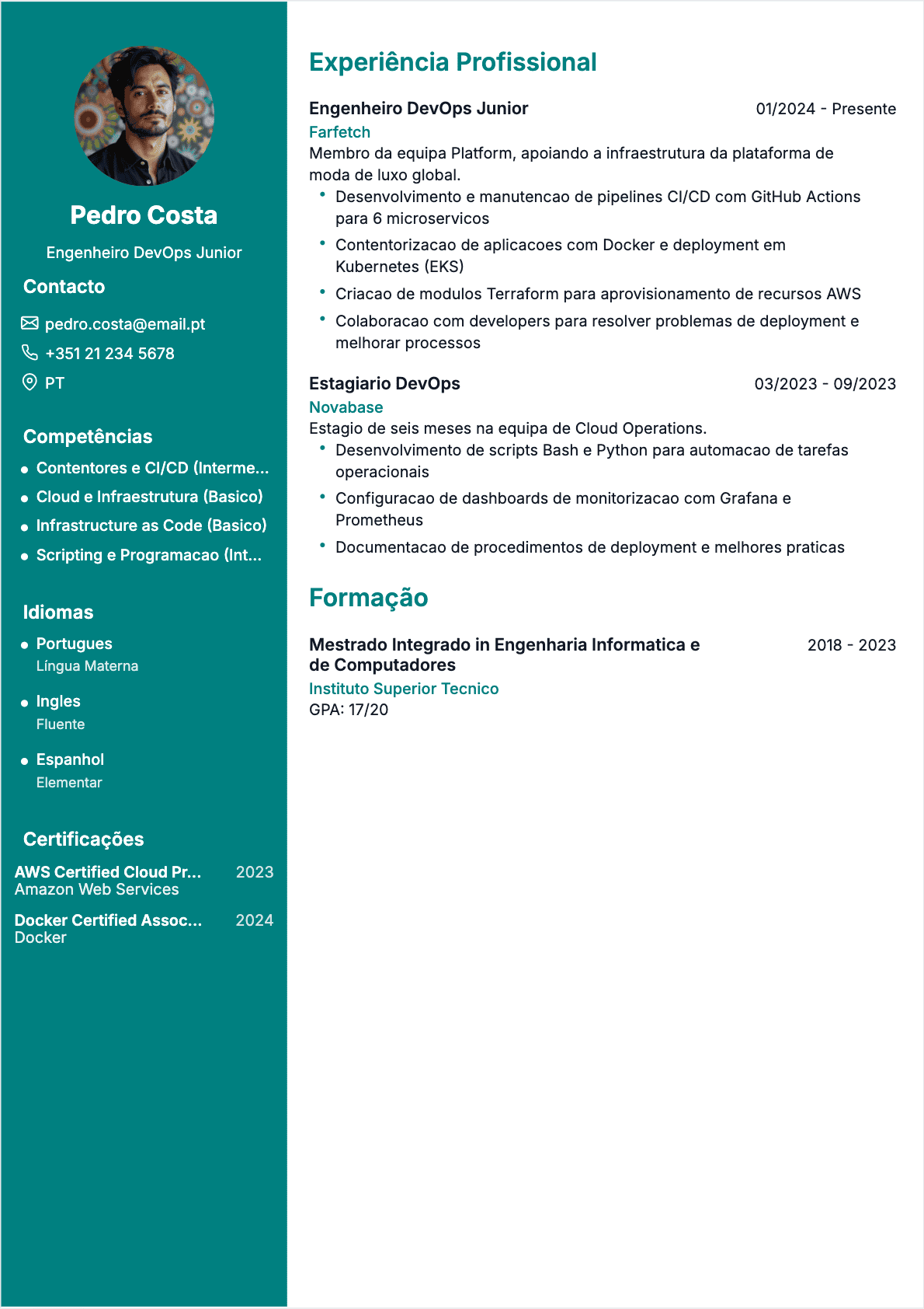 CV Engenheiro DevOps Junior - CV Engenheiro DevOps