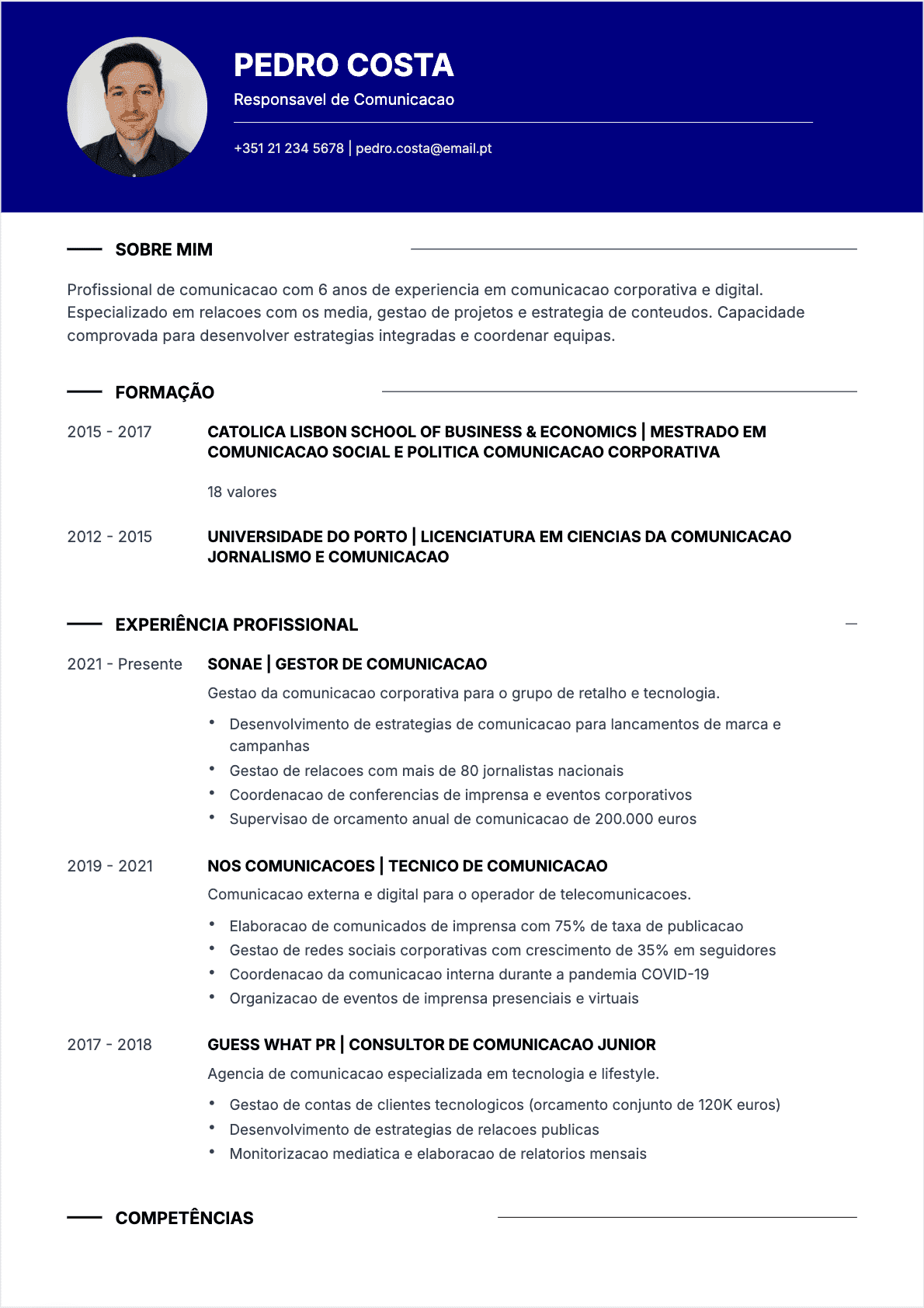 CV Especialista em comunicação Confirmé - CV Especialista em comunicação