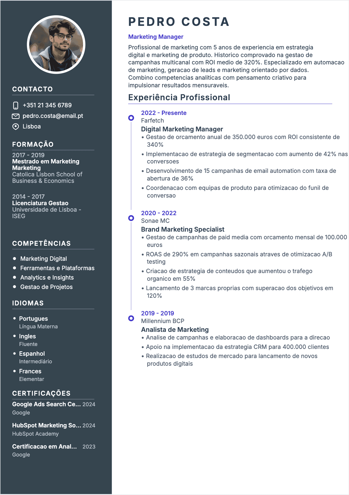 CV Especialista em marketing Confirmé - CV Especialista em marketing