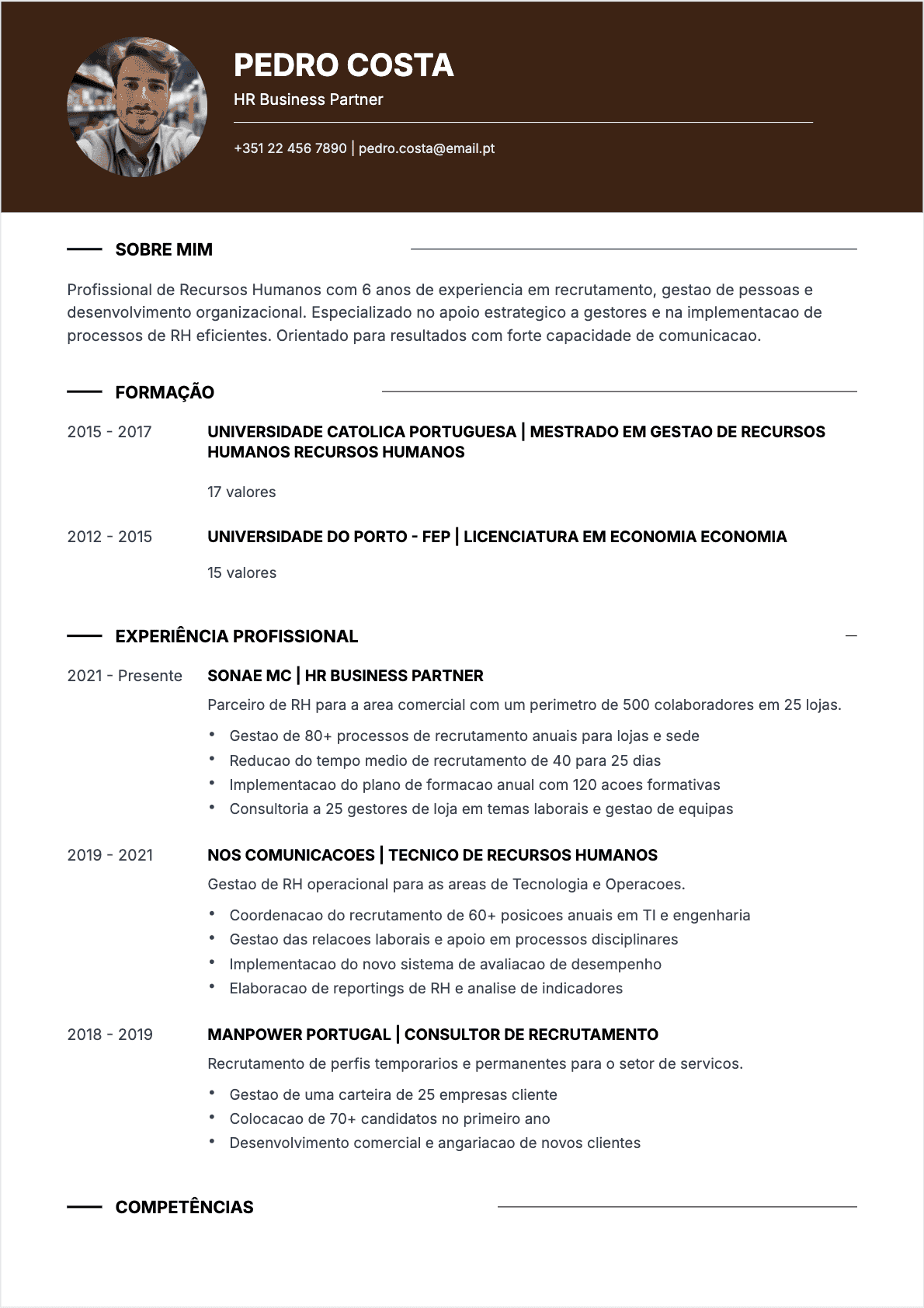 Especialista em RH Confirmé - CV Especialista em RH
