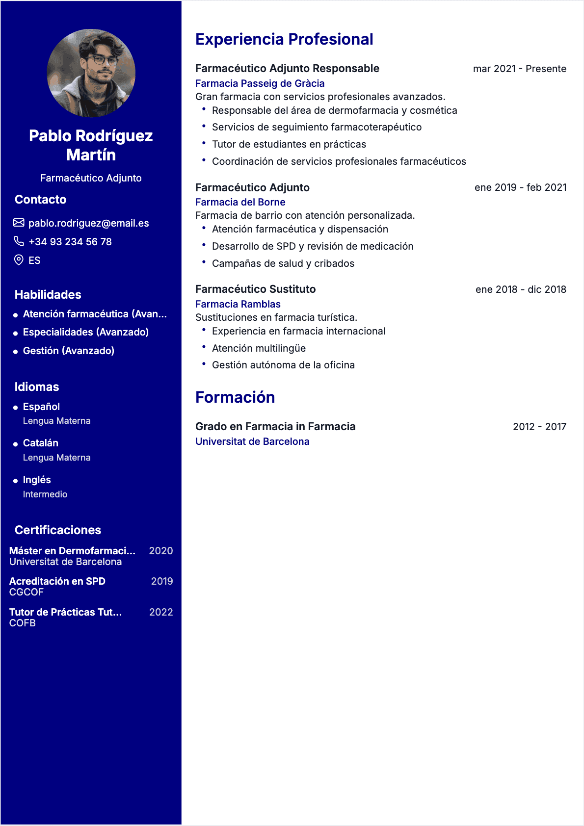 Pharmacist Confirmé - CV Pharmacist