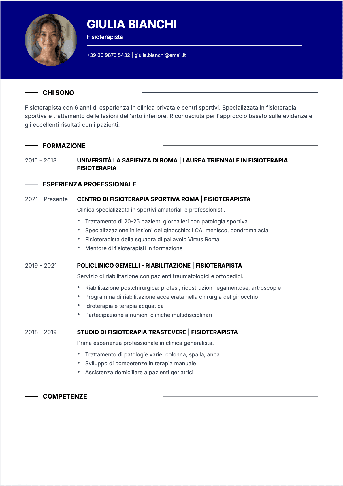 CV Fisioterapista Confirmé - CV Fisioterapista