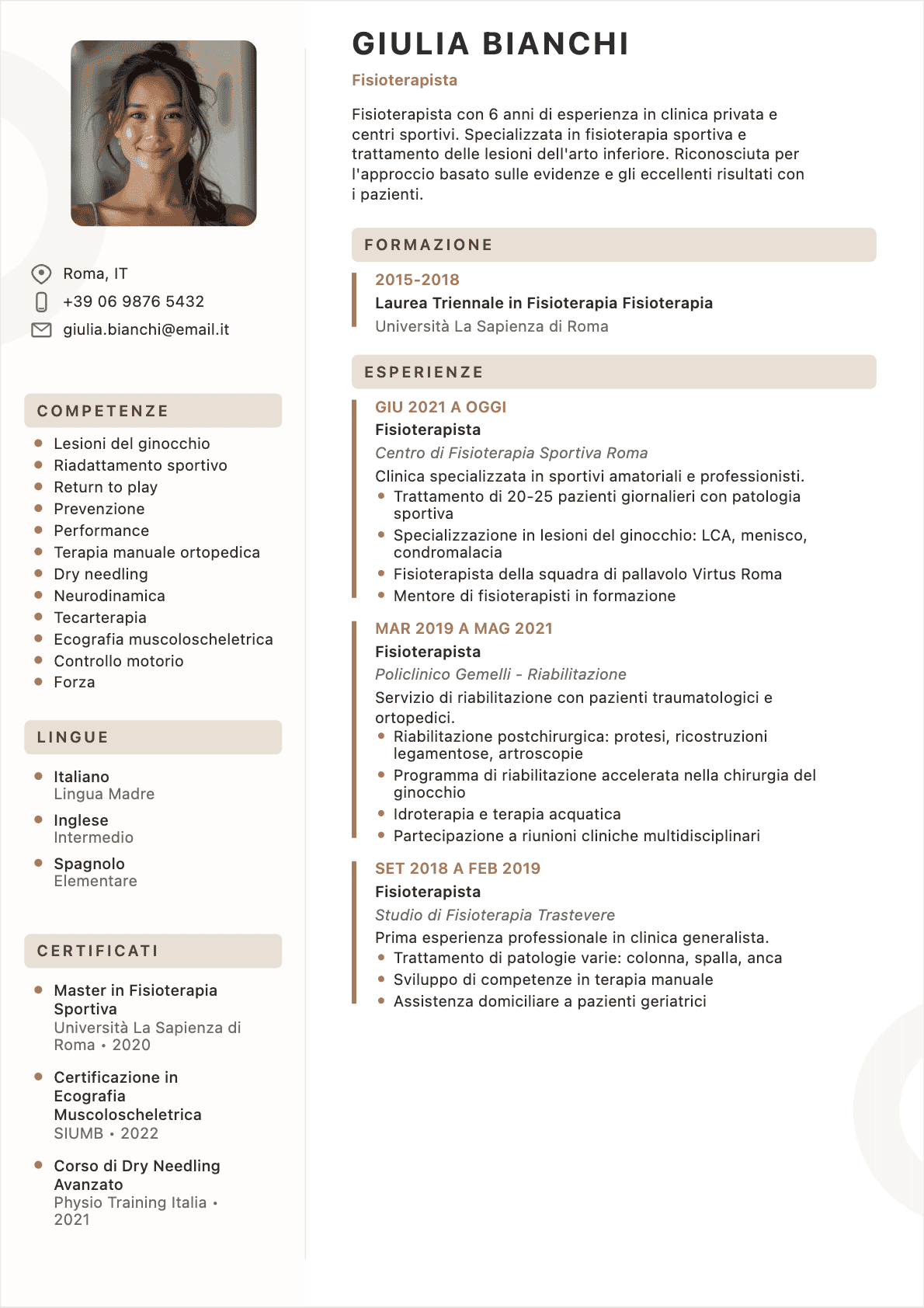 CV Fisioterapista Confirmé - CV Fisioterapista