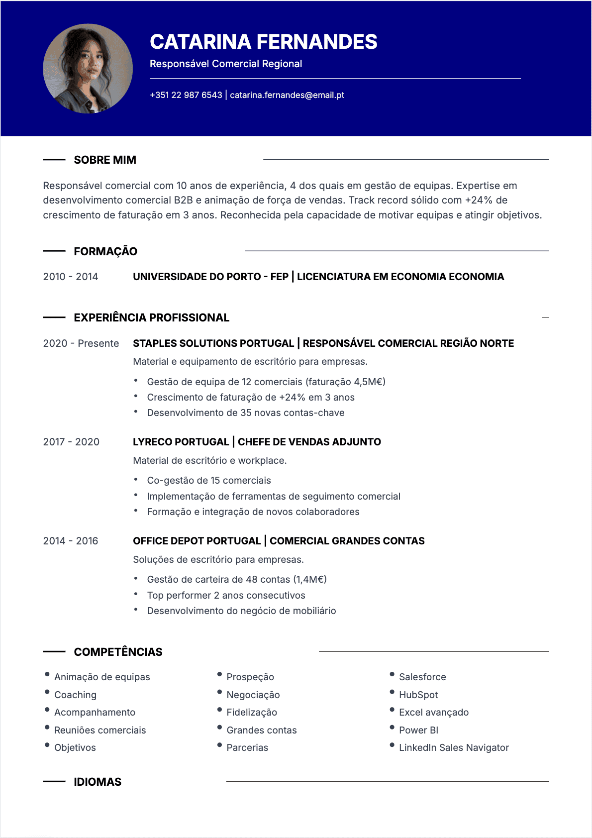 CV Gerente de Vendas Confirmé - CV Gerente de Vendas
