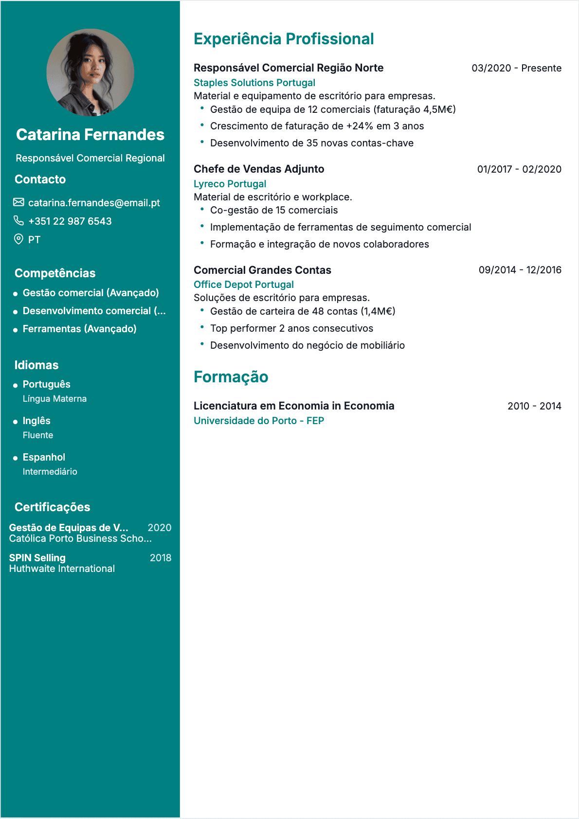 CV Gerente de Vendas Confirmé - CV Gerente de Vendas