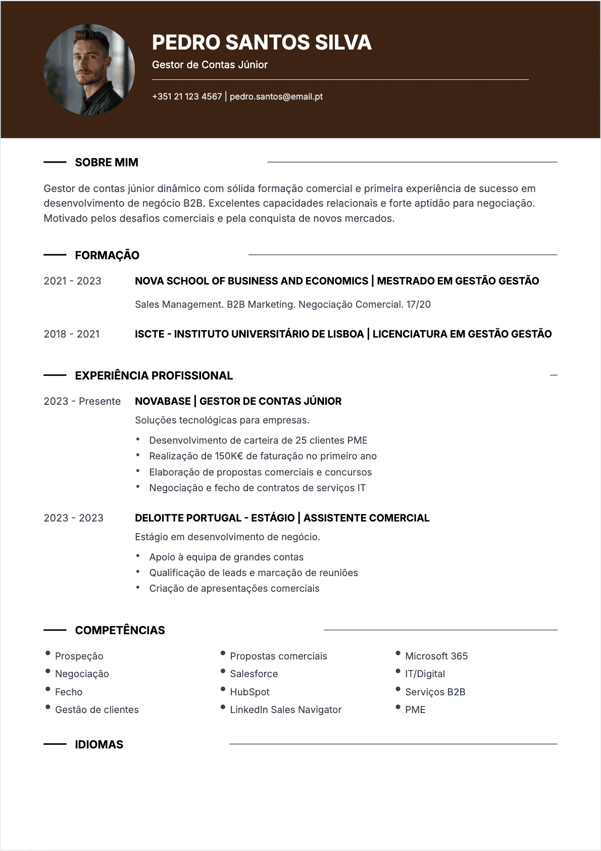 CV Gestor Negocios Junior - CV Gestor Negocios